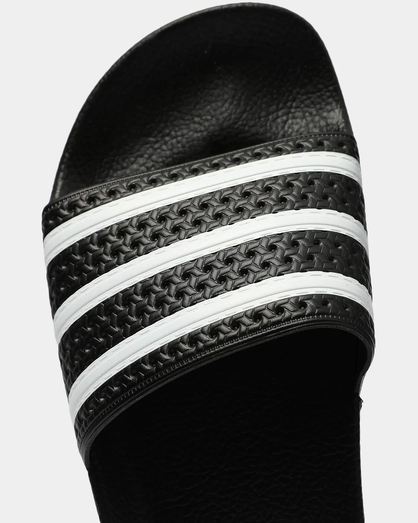 Street Run Gloss Finish Adidas Originals Adilette Slide Black/White