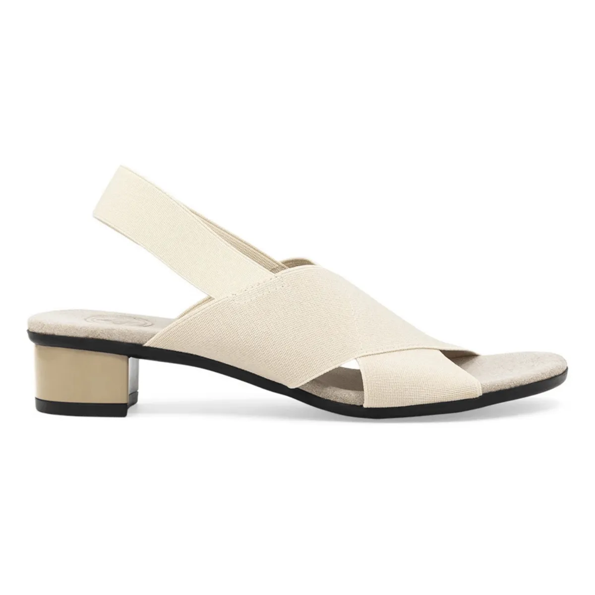 High Heel Comfort Cushion Charleston Shoe Co. Women's Alhambra Pearl Linen