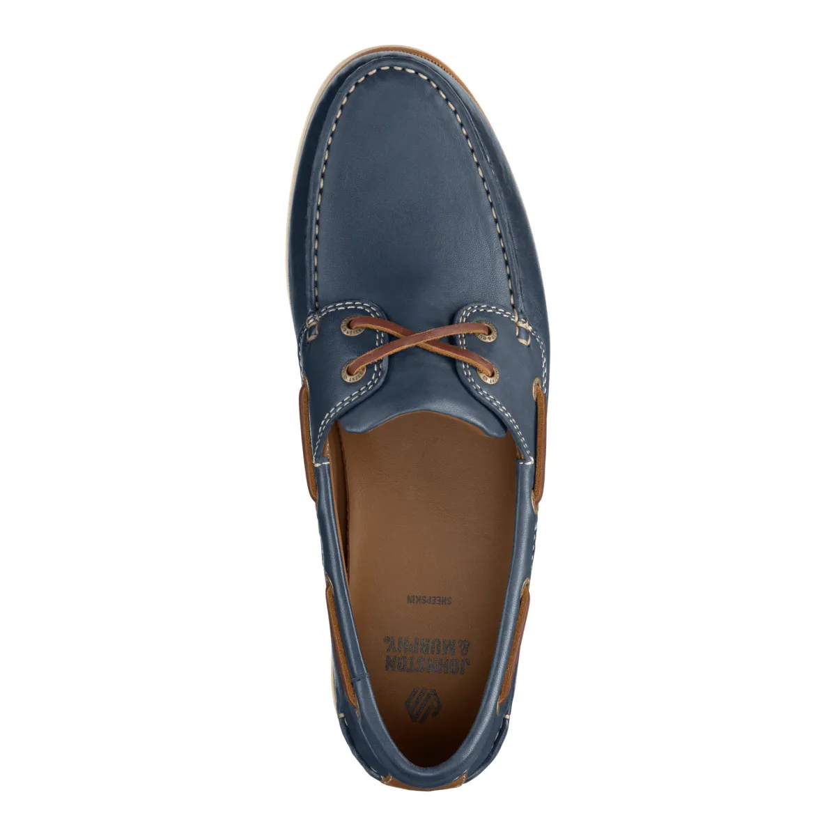 Work Approved Johnston & Murphy Men's Monaco 2-Eye Boat Shoe Navy Glove Leather