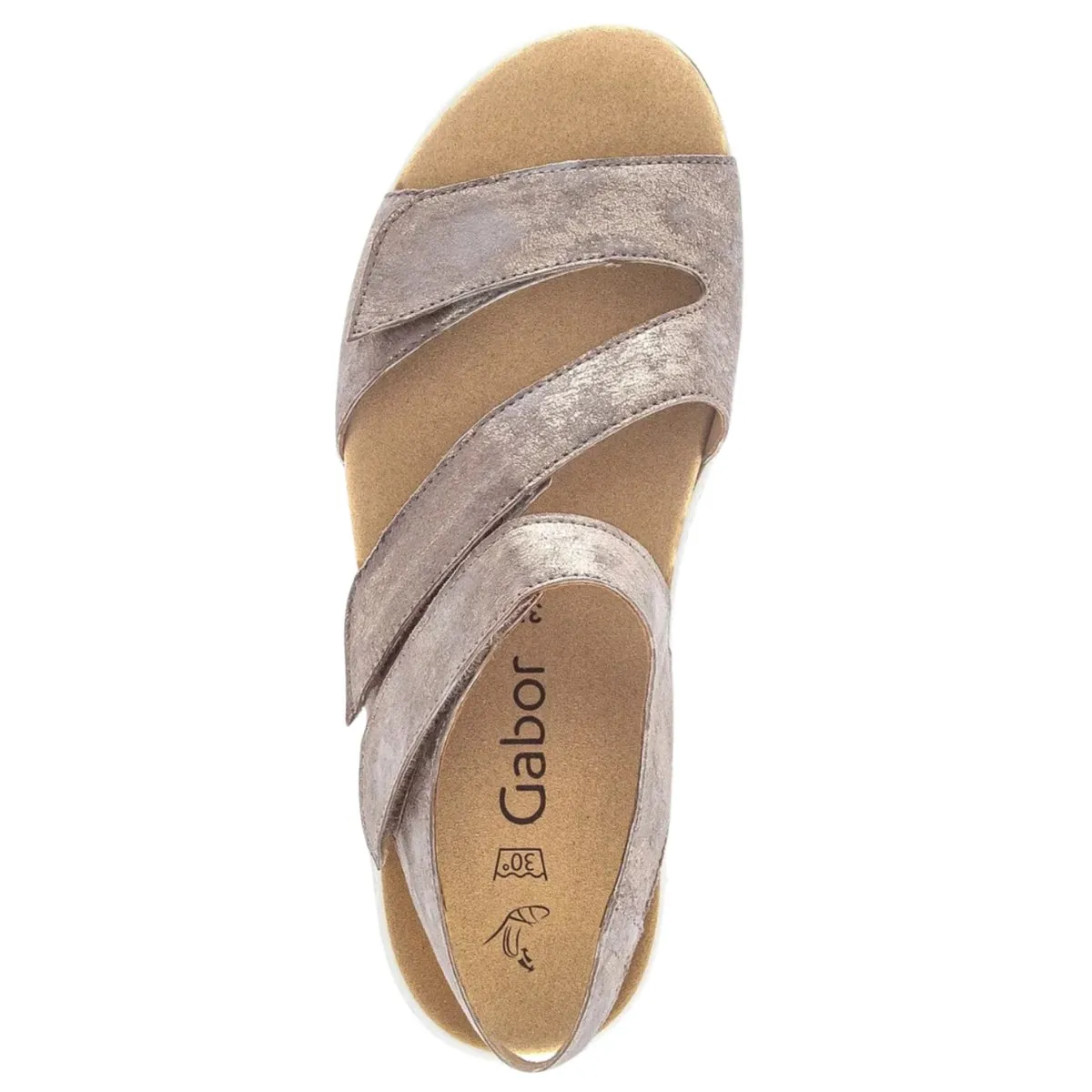 Silent Glide Form Pace Gabor Women's 43.600.62 Beige Metallic Leather