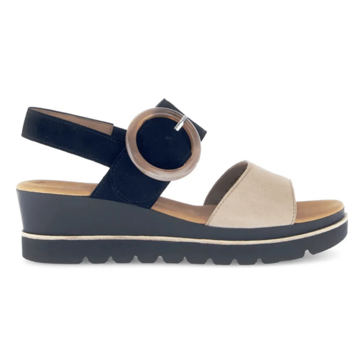 Gabor Women's 64.645.14 Beige/Black Suede Elegant Appearance