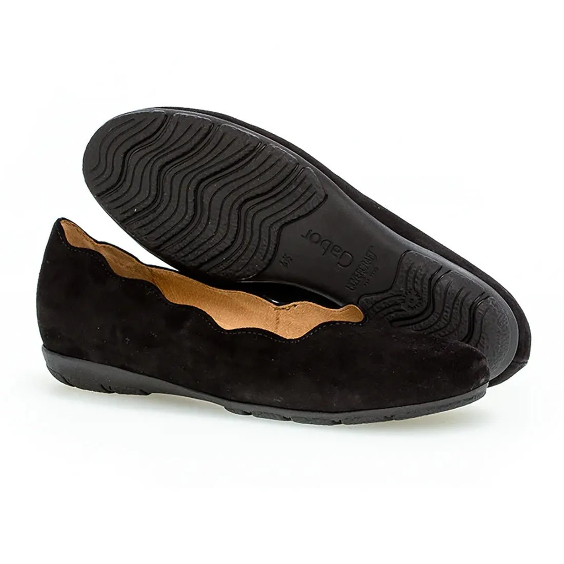 Gabor Women's 84.166.17 Ballet Black Suede Cool Shade Victory Walk