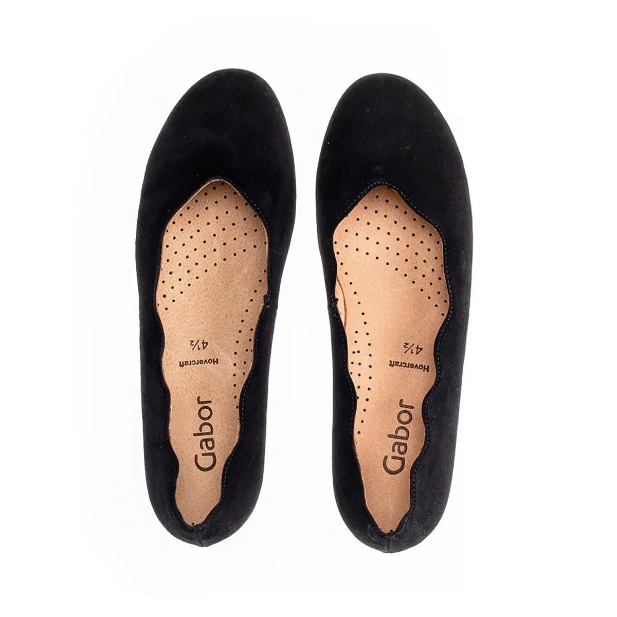 Gabor Women's 84.166.17 Ballet Black Suede Reinforced heel