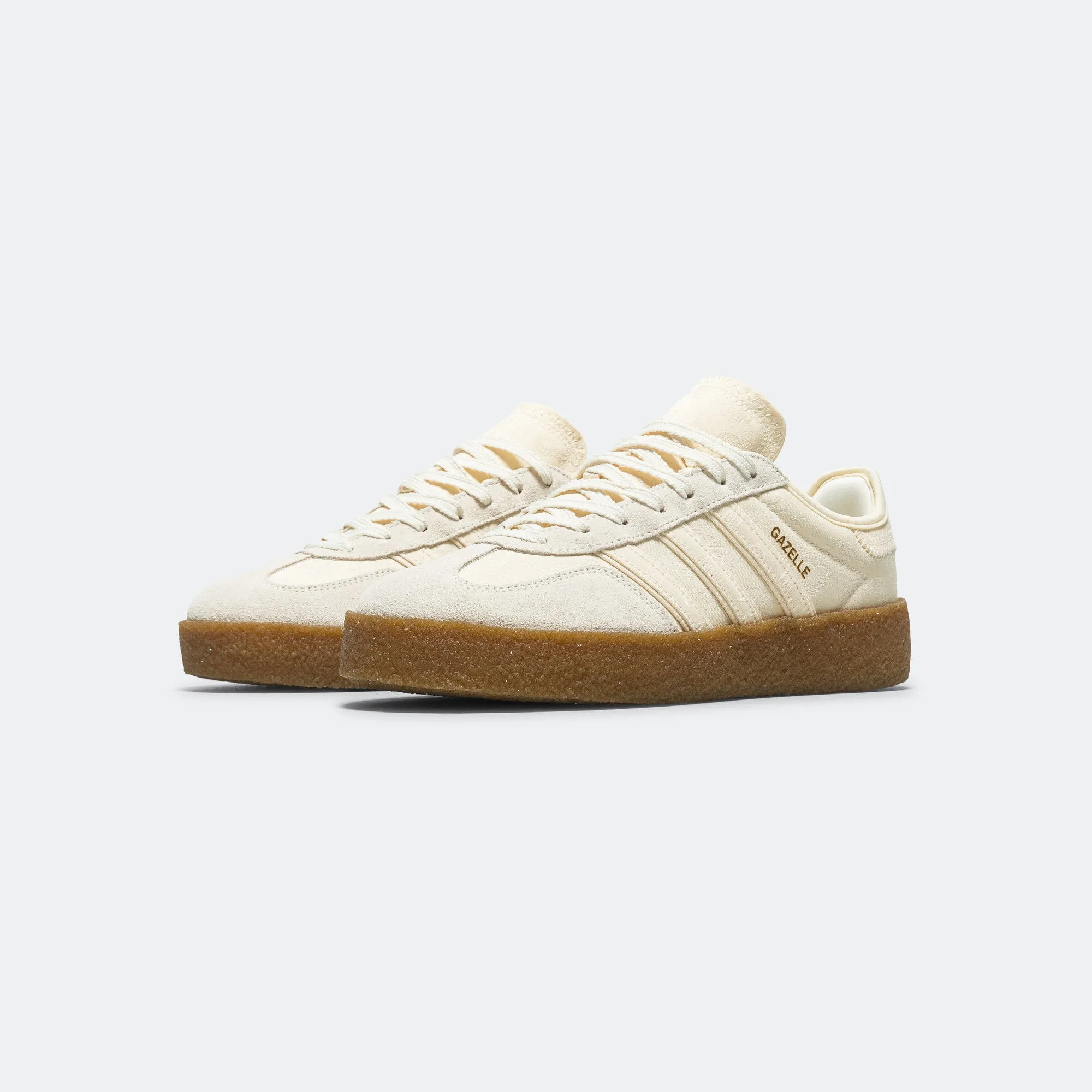 Gazelle by Edison Chen x CLOT - Cream White/Core White-Gold Metallic evening walk Memory Foam Footbed