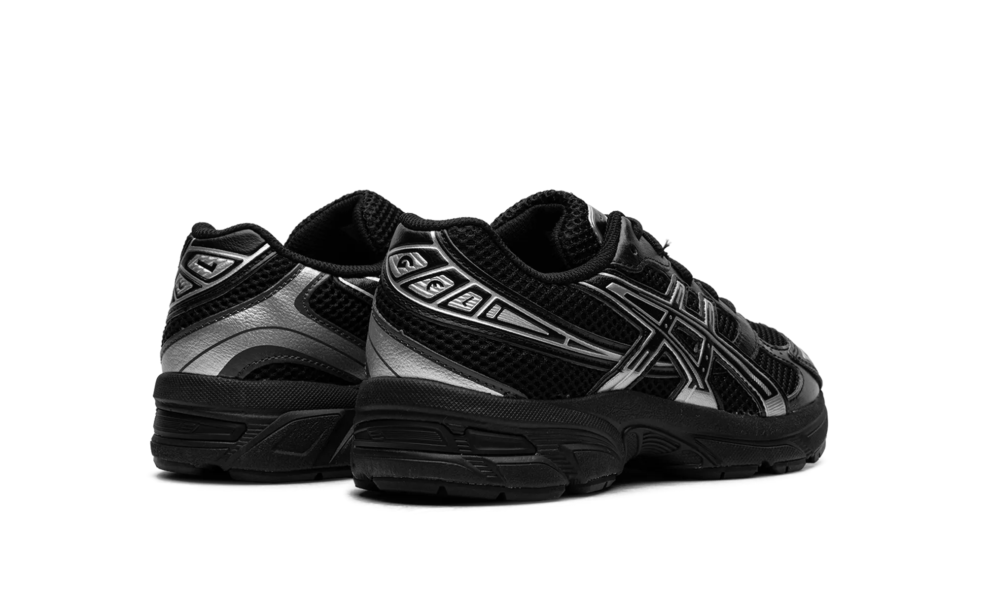 hook - and - loop running shoes Gel-1130 GS "Black Pure Silver"