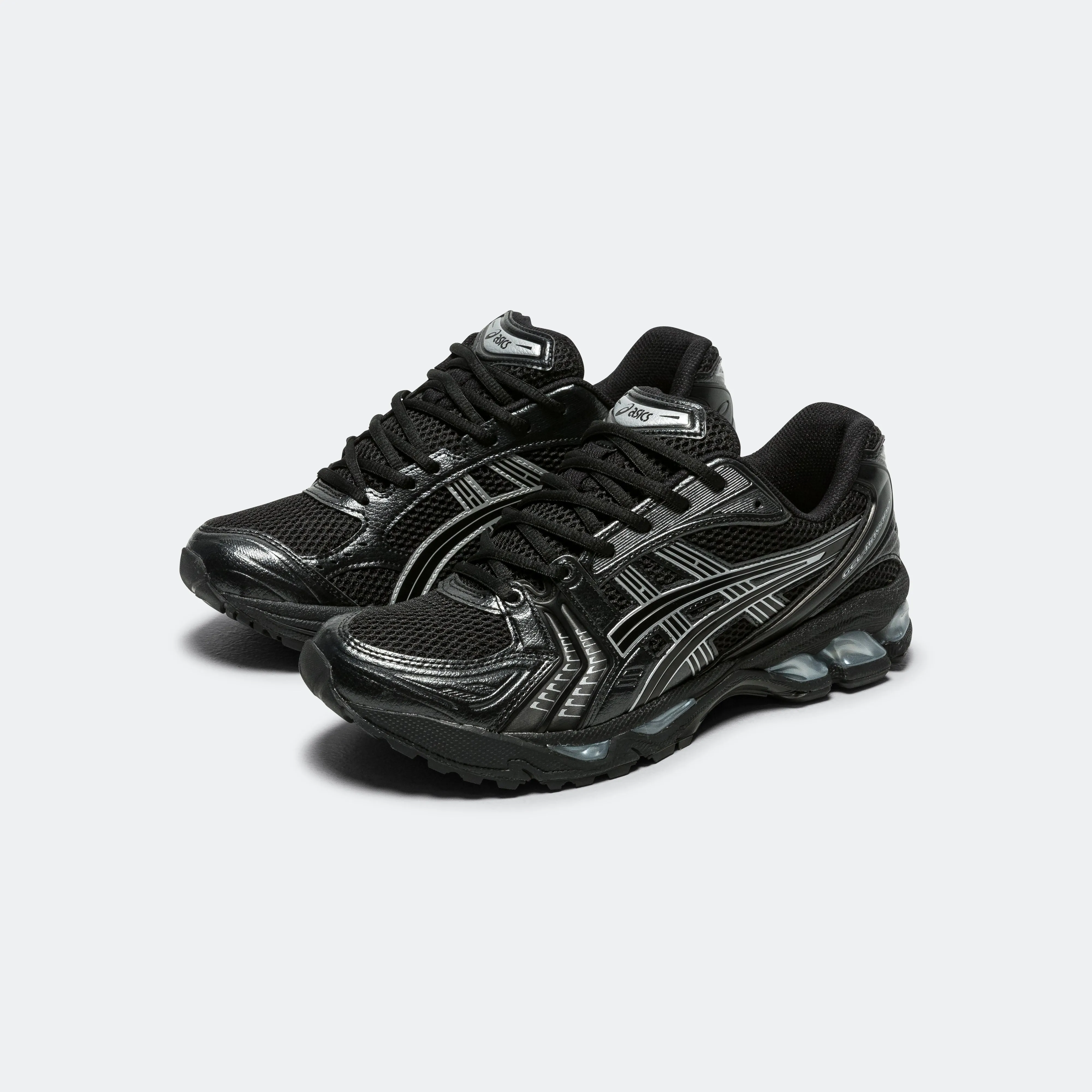 GEL-Kayano 14 - Black/Pure Silver Classy flair Comfort Upper Design