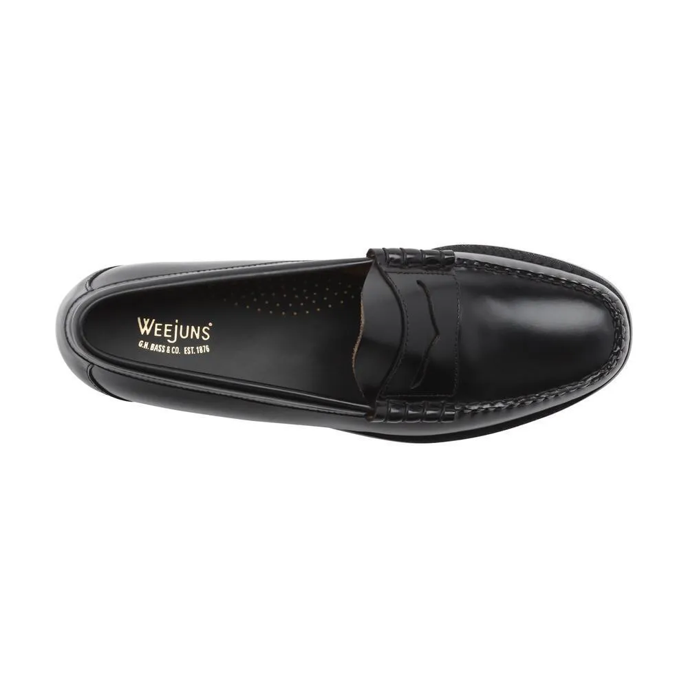 Leather Sole G.H. Bass Men's Larson Weejuns Black Leather