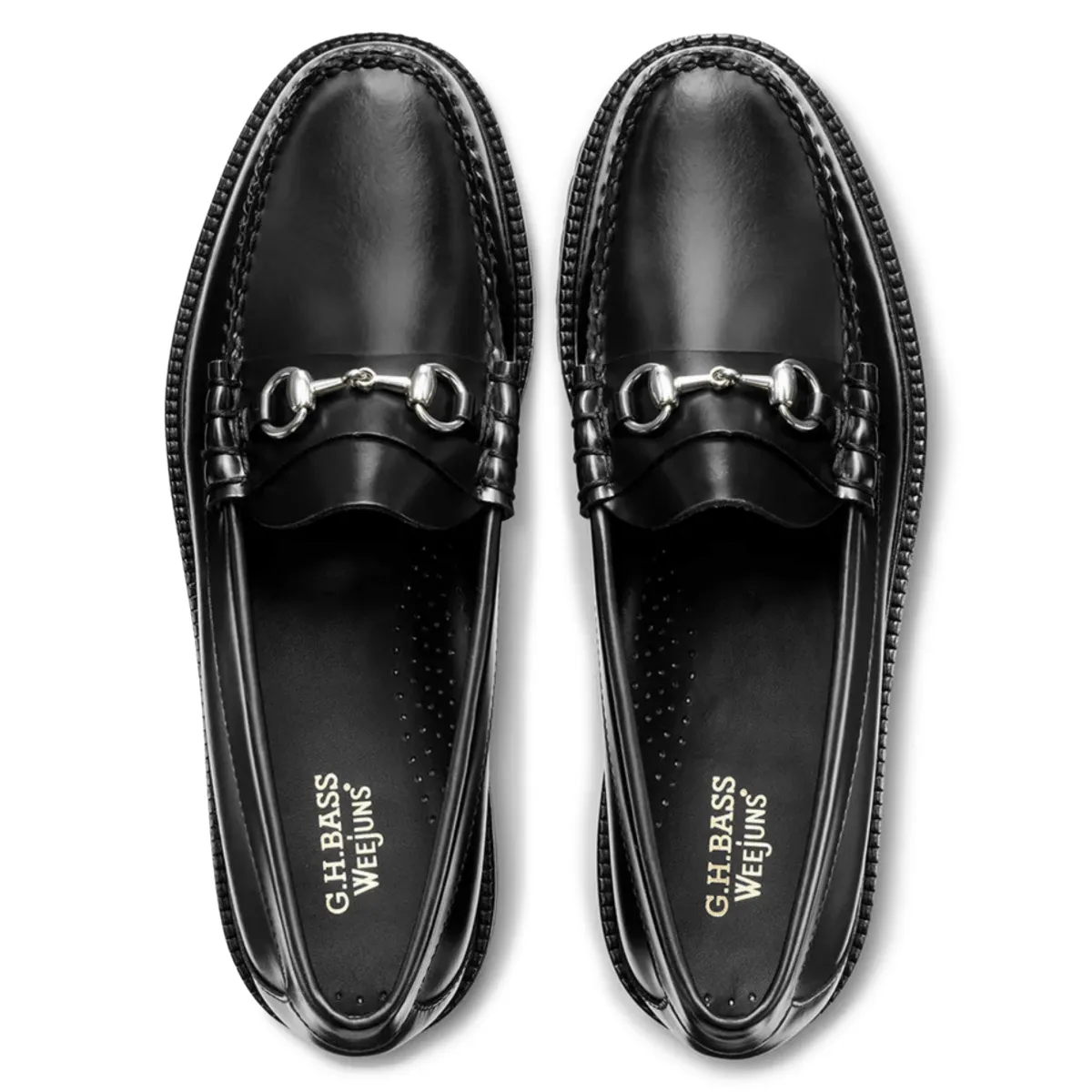 Leather Upper Self Boost G.H. Bass Men's Lincoln Bit Lug WeeJun Black Leather
