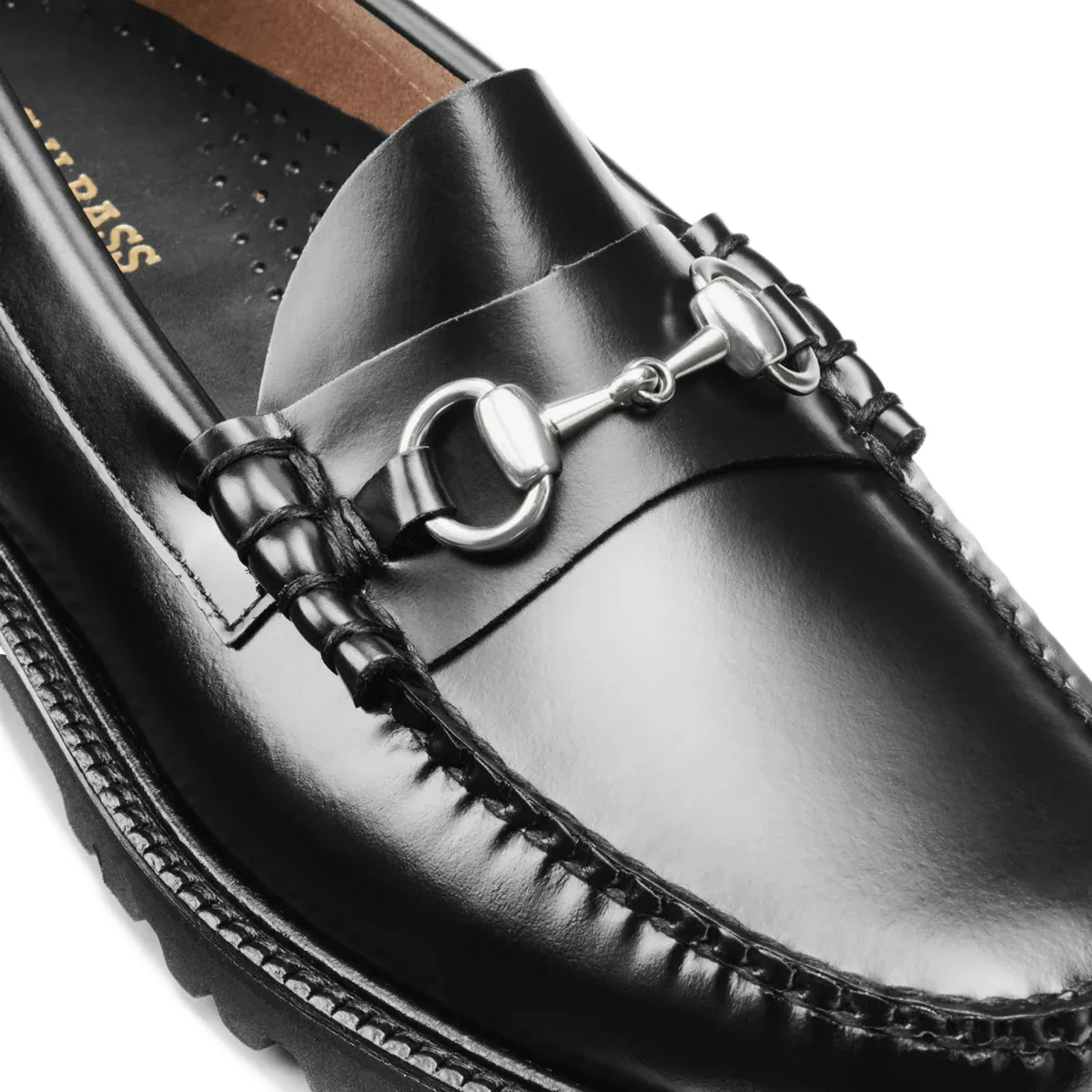 G.H. Bass Men's Lincoln Bit Lug WeeJun Black Leather French Mood Walk Strong