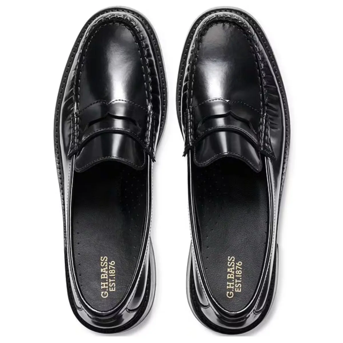 Boss Shade Day Wear G.H. Bass Women's Whitney Heel Loafer Black Leather