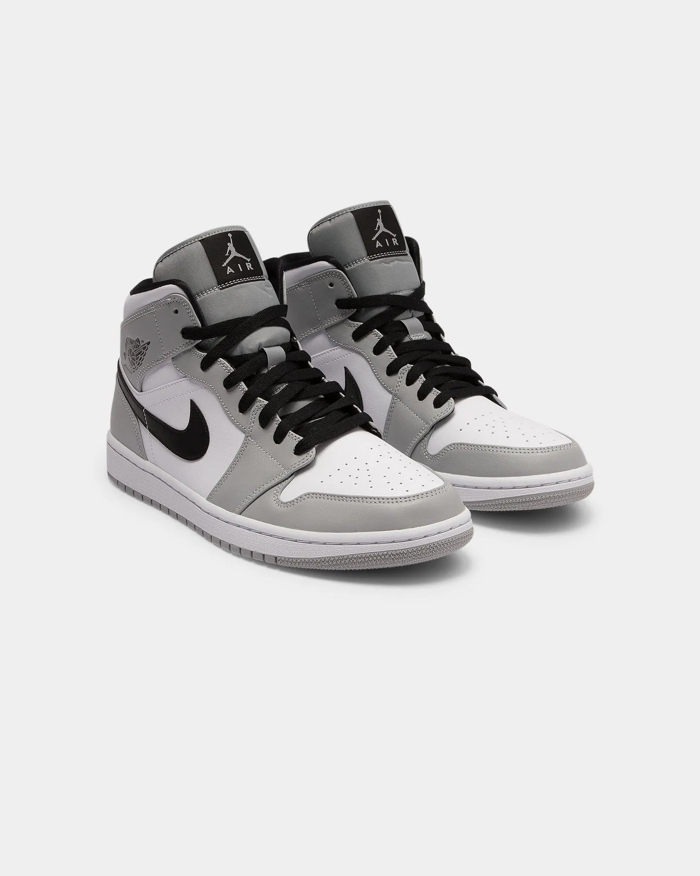 Jordan Men's Air Jordan 1 Mid 'Light Smoke Grey' Grey/Black/White Clear Glow quick dry