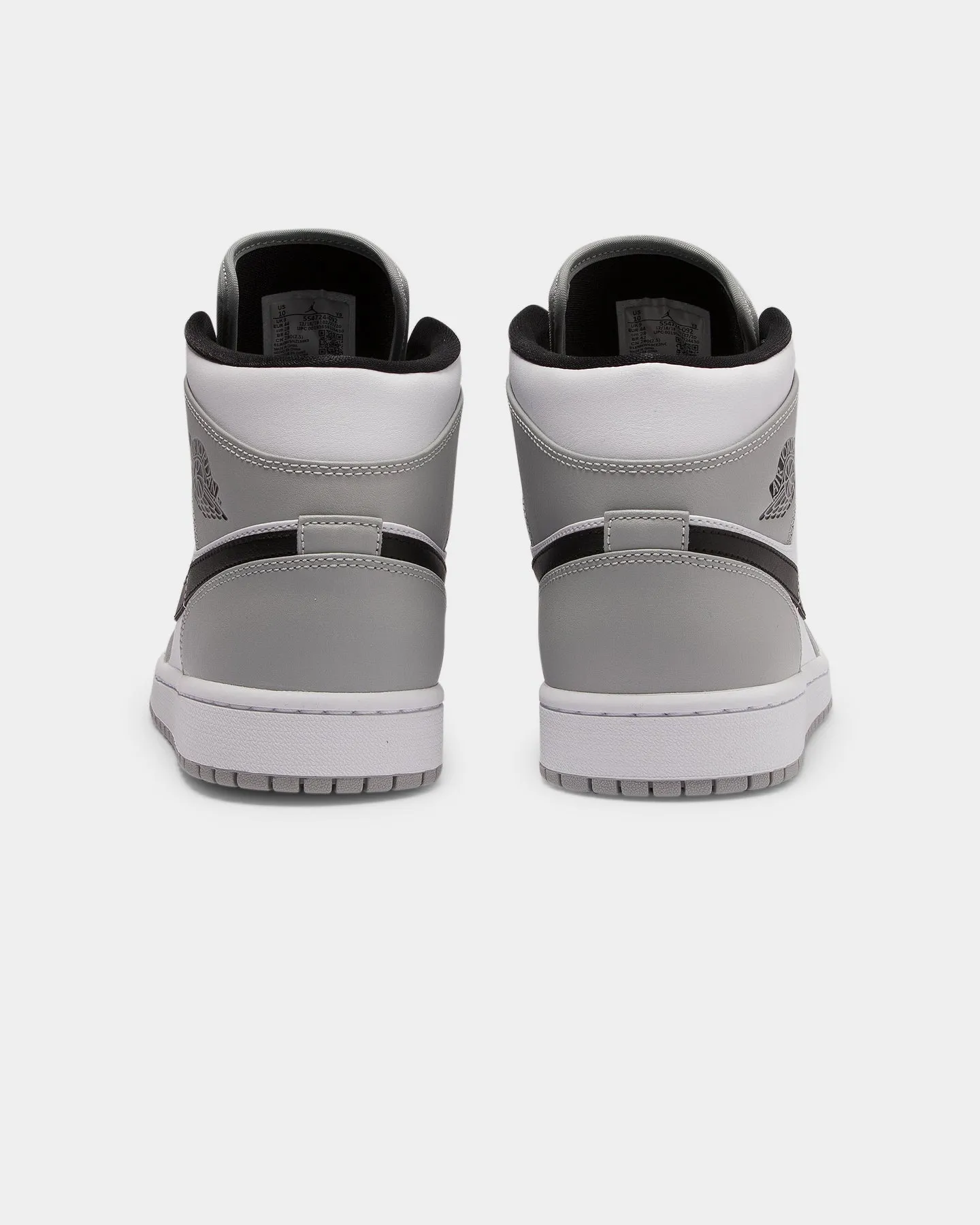 Jordan Men's Air Jordan 1 Mid 'Light Smoke Grey' Grey/Black/White Silent Walk Quick Motion
