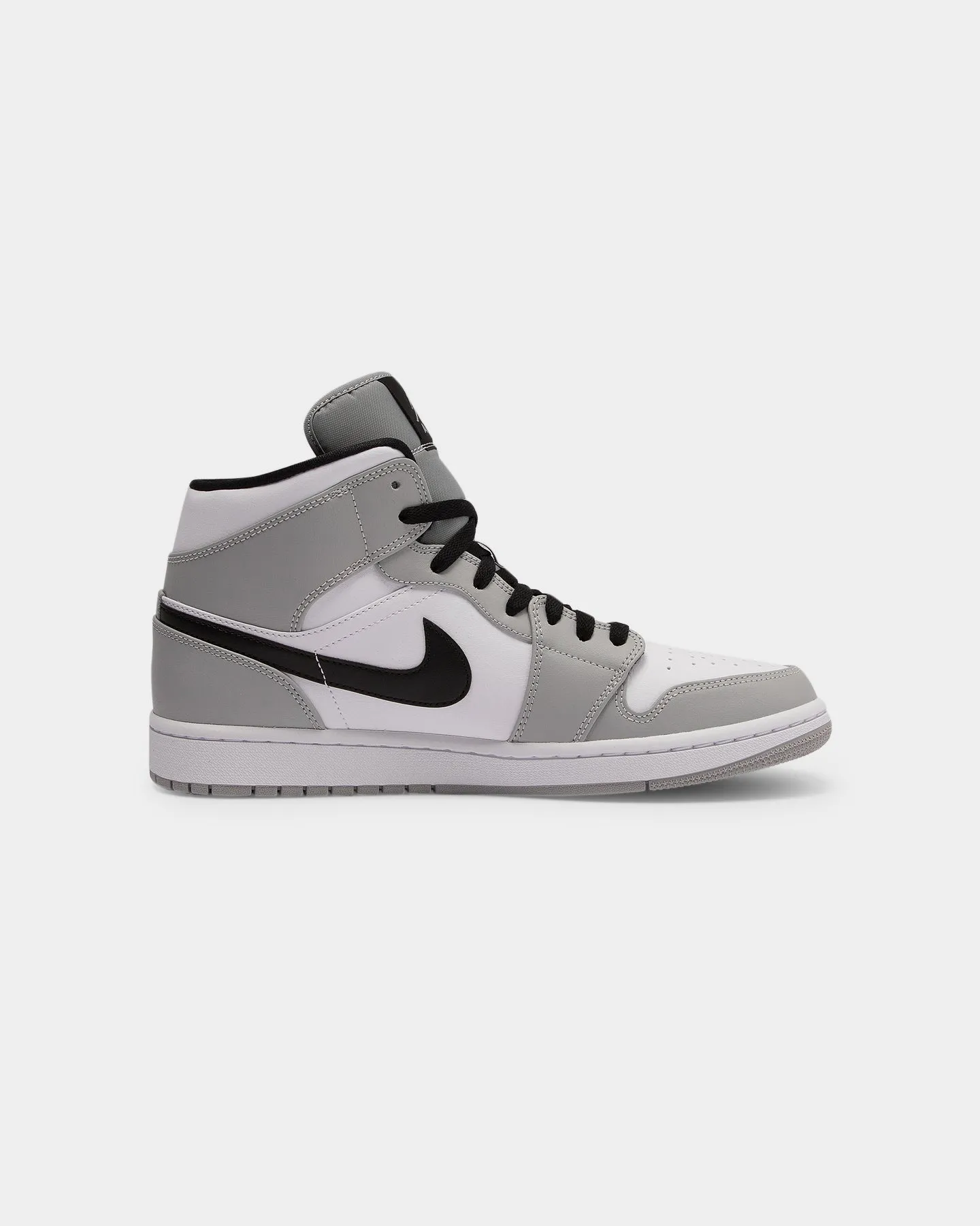 Jordan Men's Air Jordan 1 Mid 'Light Smoke Grey' Grey/Black/White Casual Move Star Edge