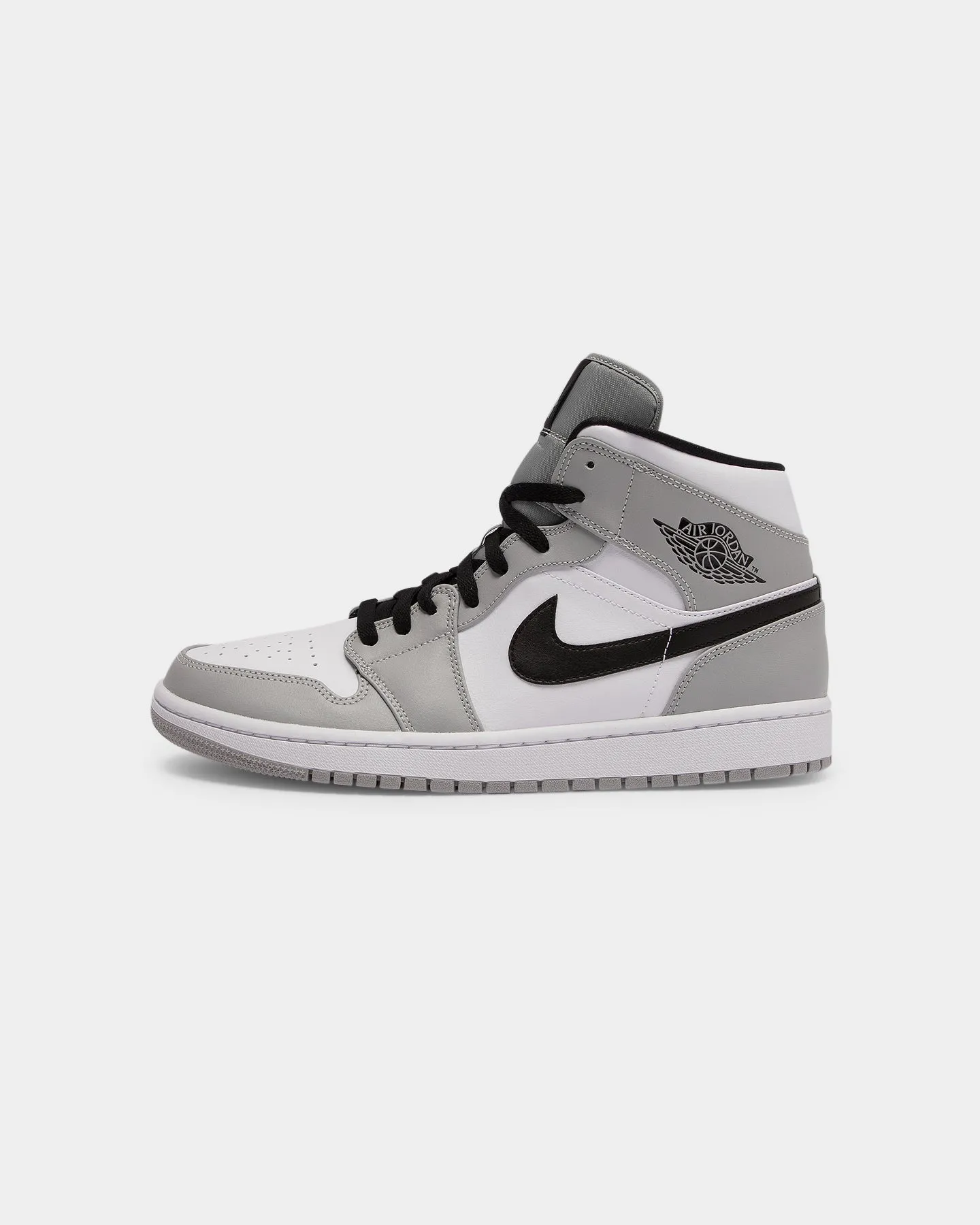 Mind Ease Jordan Men's Air Jordan 1 Mid 'Light Smoke Grey' Grey/Black/White