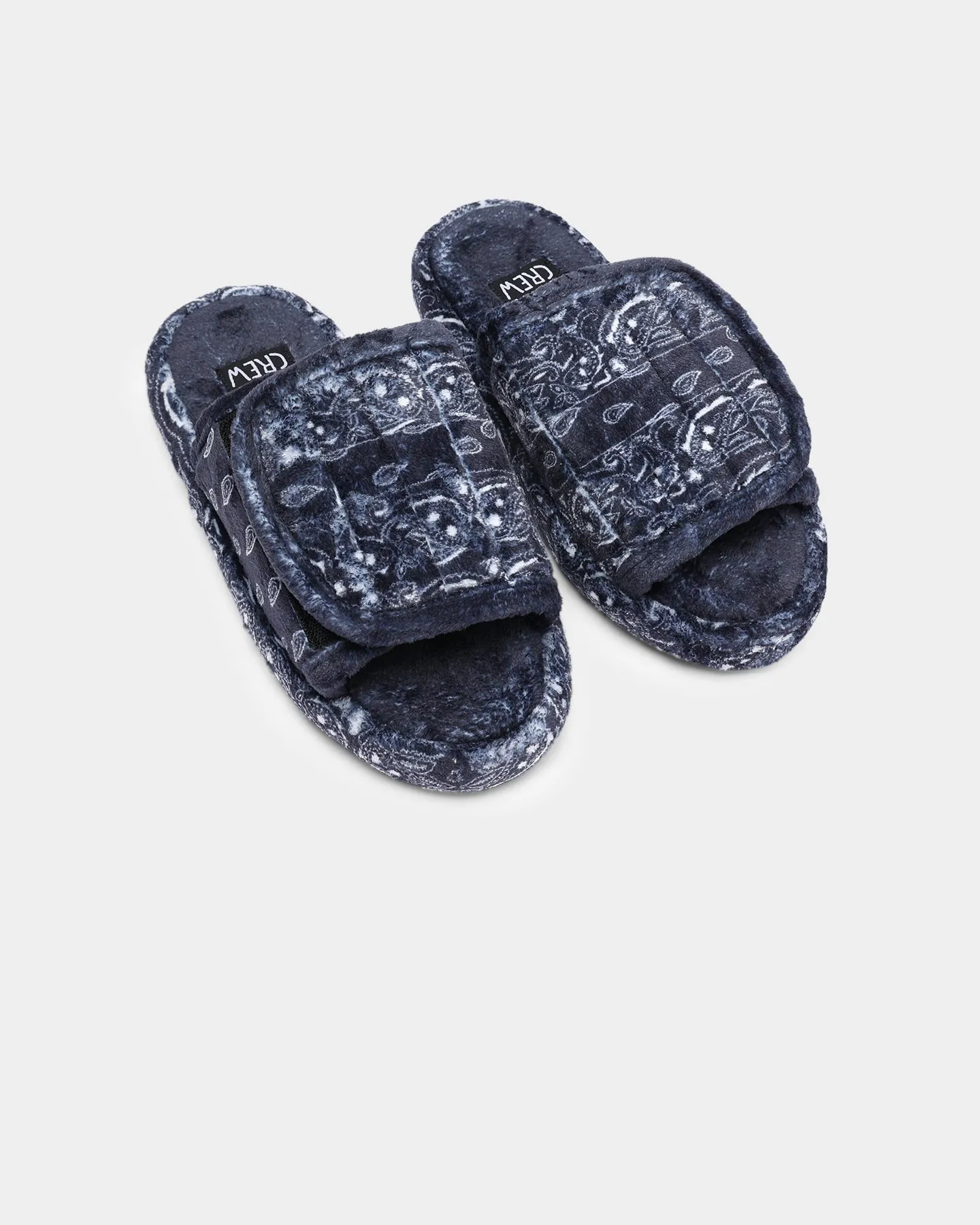 High Top Goat Crew Velcro Paisley Bandana Slipper Navy/White
