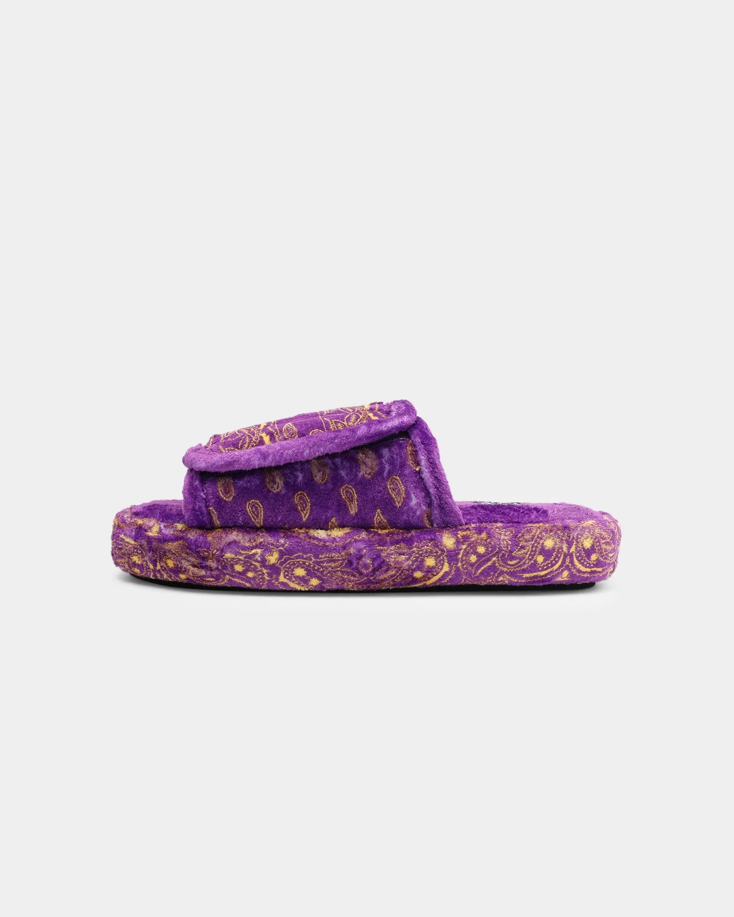 Goat Crew Velcro Paisley Bandana Slipper Purple/Yellow Stylish Kids Play