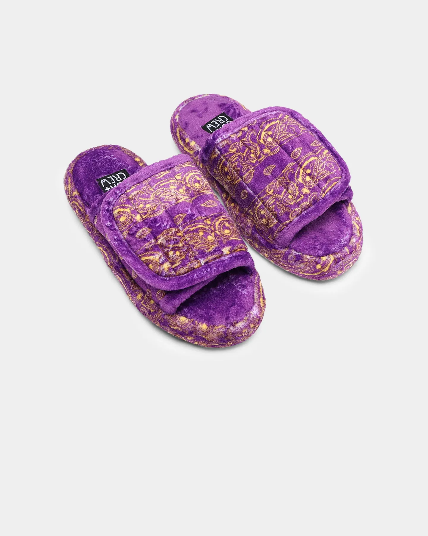 Goat Crew Velcro Paisley Bandana Slipper Purple/Yellow Soul Step