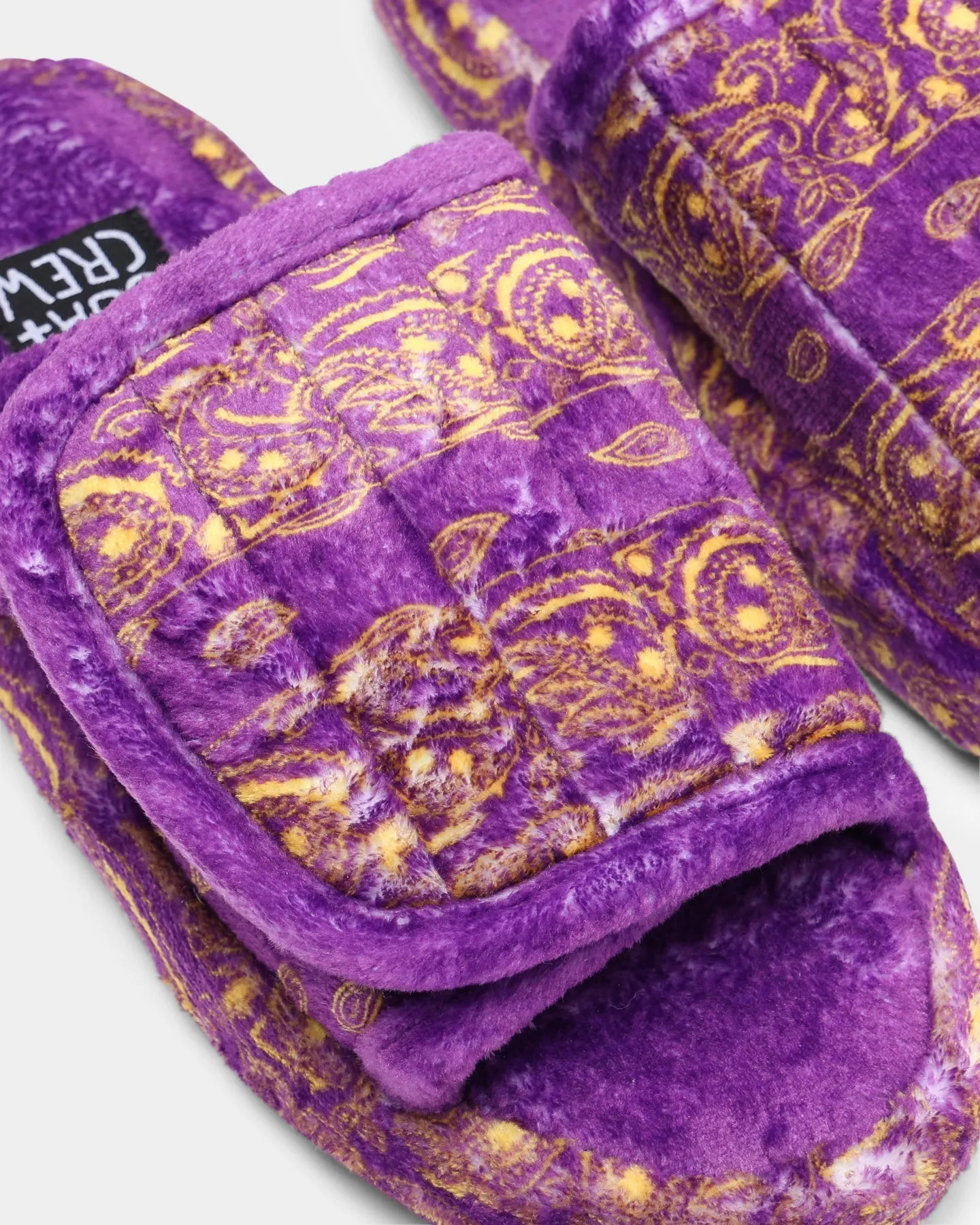 Balance Core Color Play Goat Crew Velcro Paisley Bandana Slipper Purple/Yellow