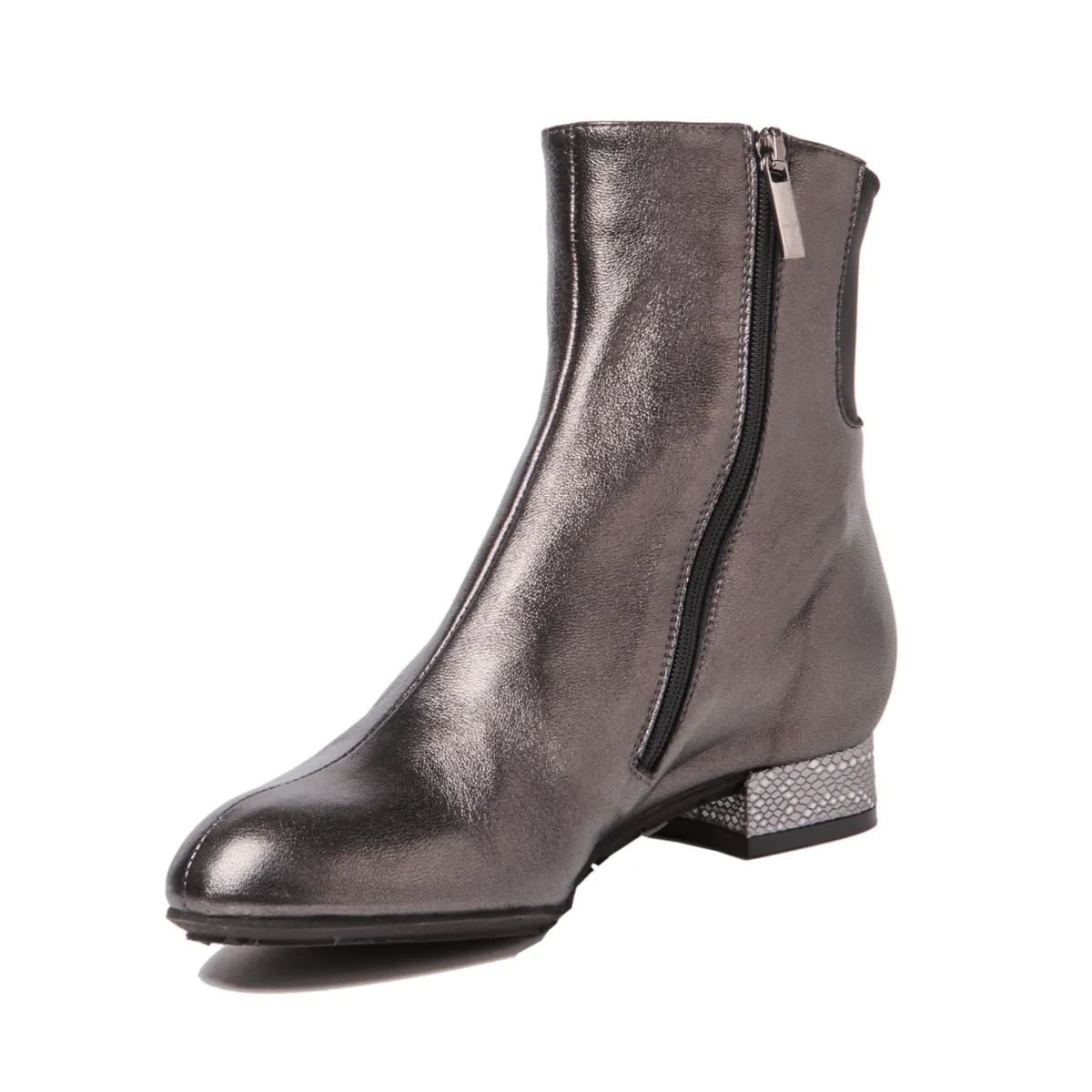 Stacked Heel Patent Coat Thierry Rabotin Women's Naxos Charcoal Metallic/Snake