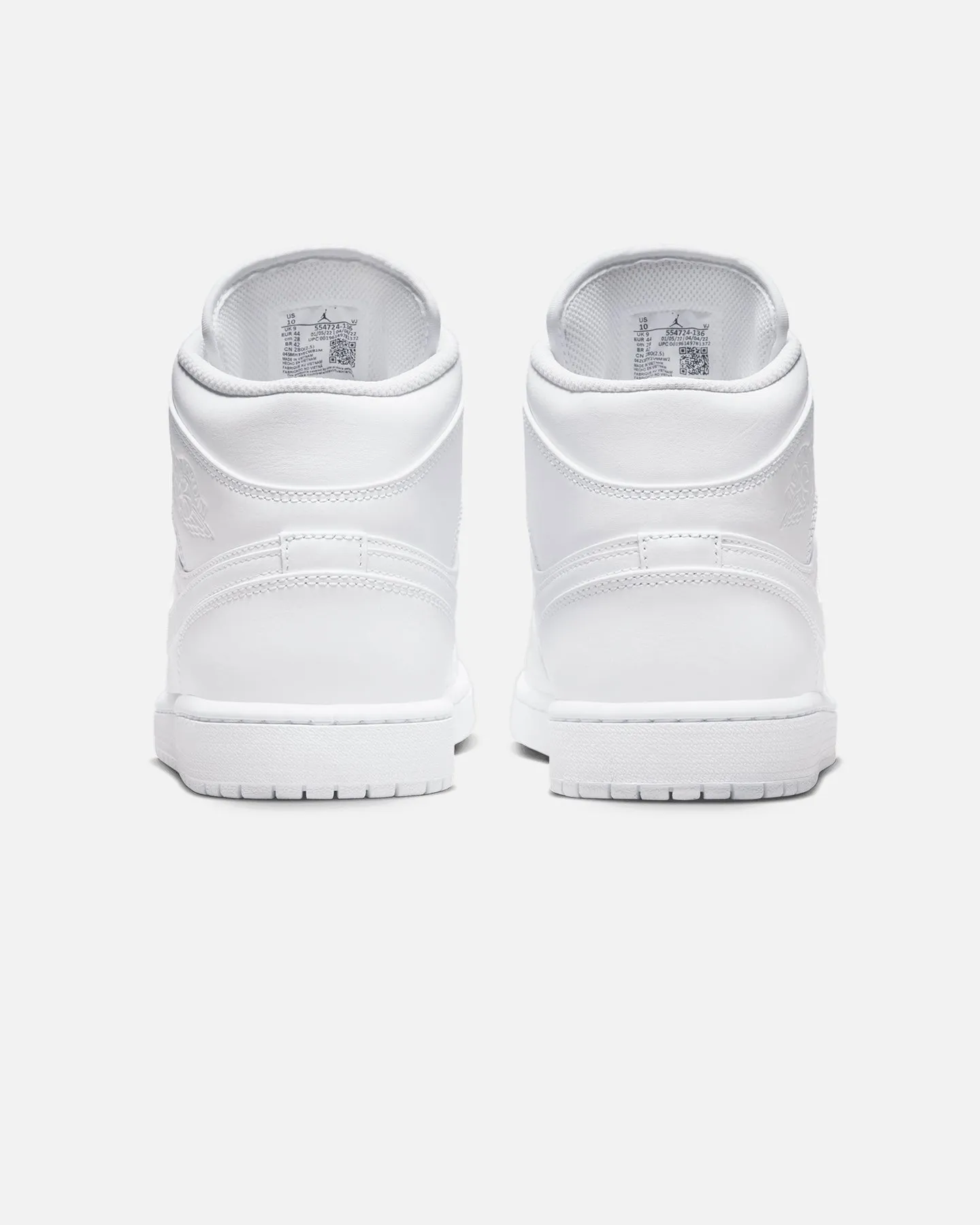 Jordan Air Jordan 1 Mid White/White Comfortable