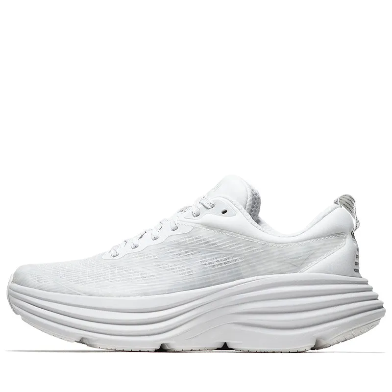 Hoka U Bondi 8 TS Caged - White/Cosmic Grey Lightweight Build Bounce Back Cushion