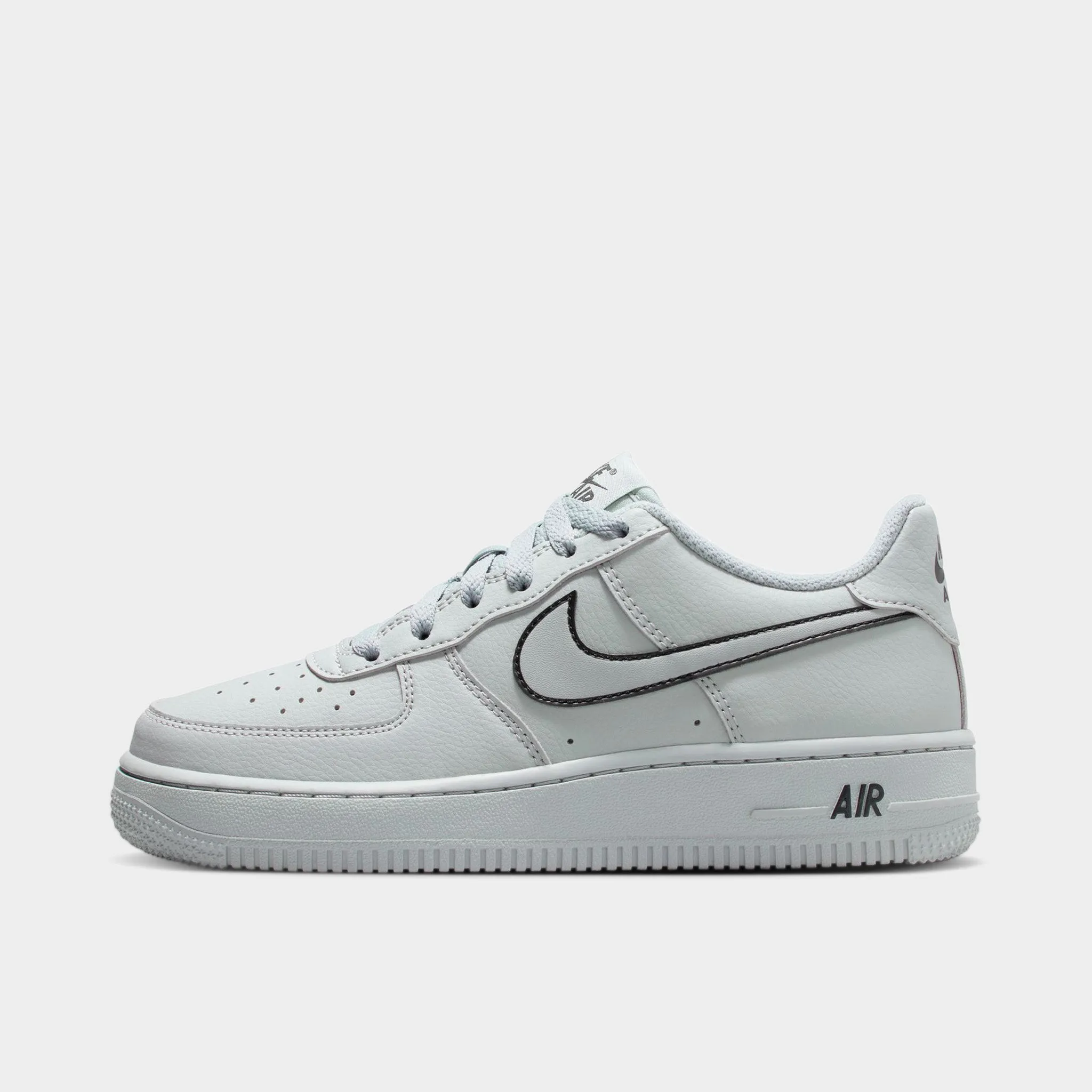 Nike Air Force 1 GS Light Smoke Grey / Black Quick On
