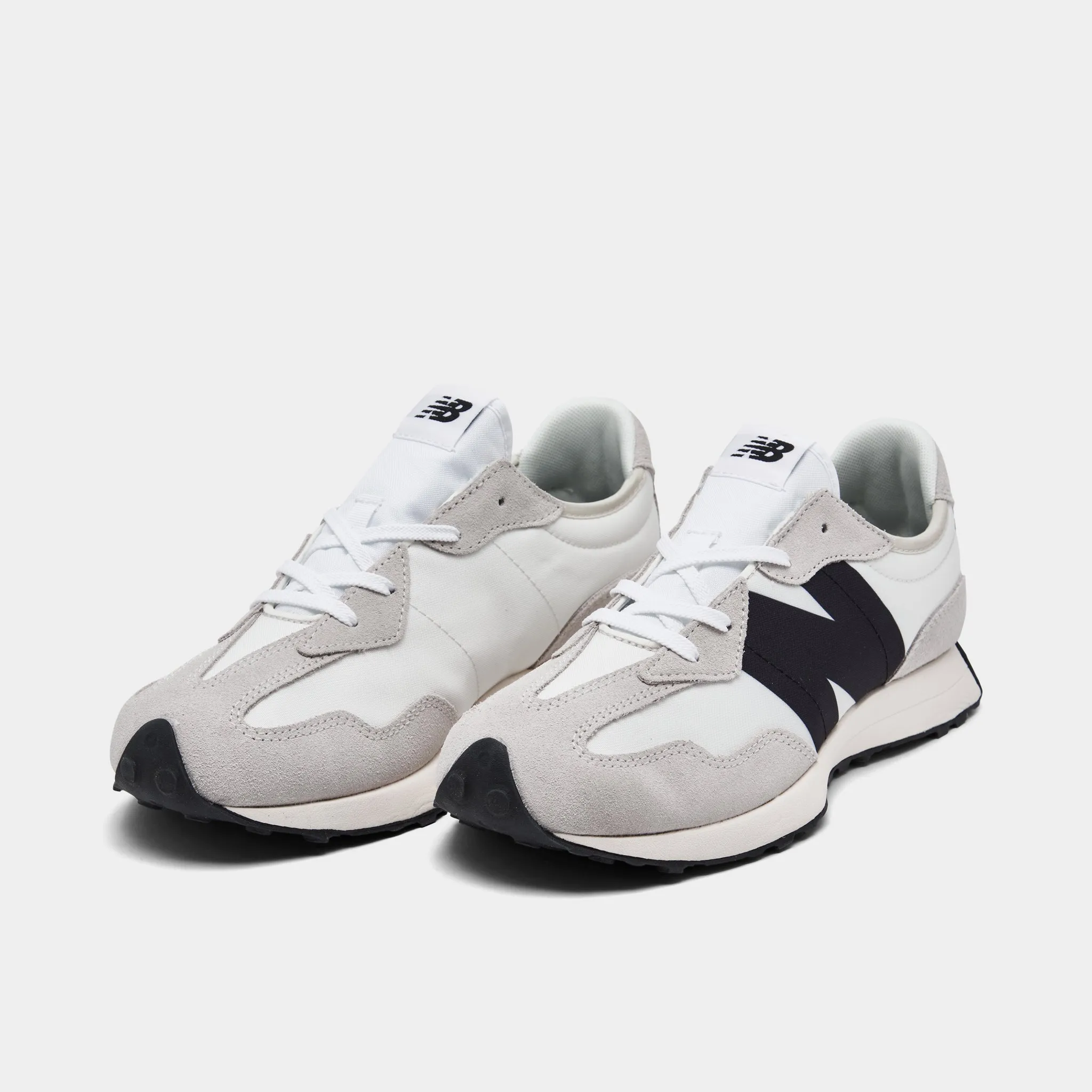 New Balance Juniors' GS327FE Silver Birch / Black suede upper