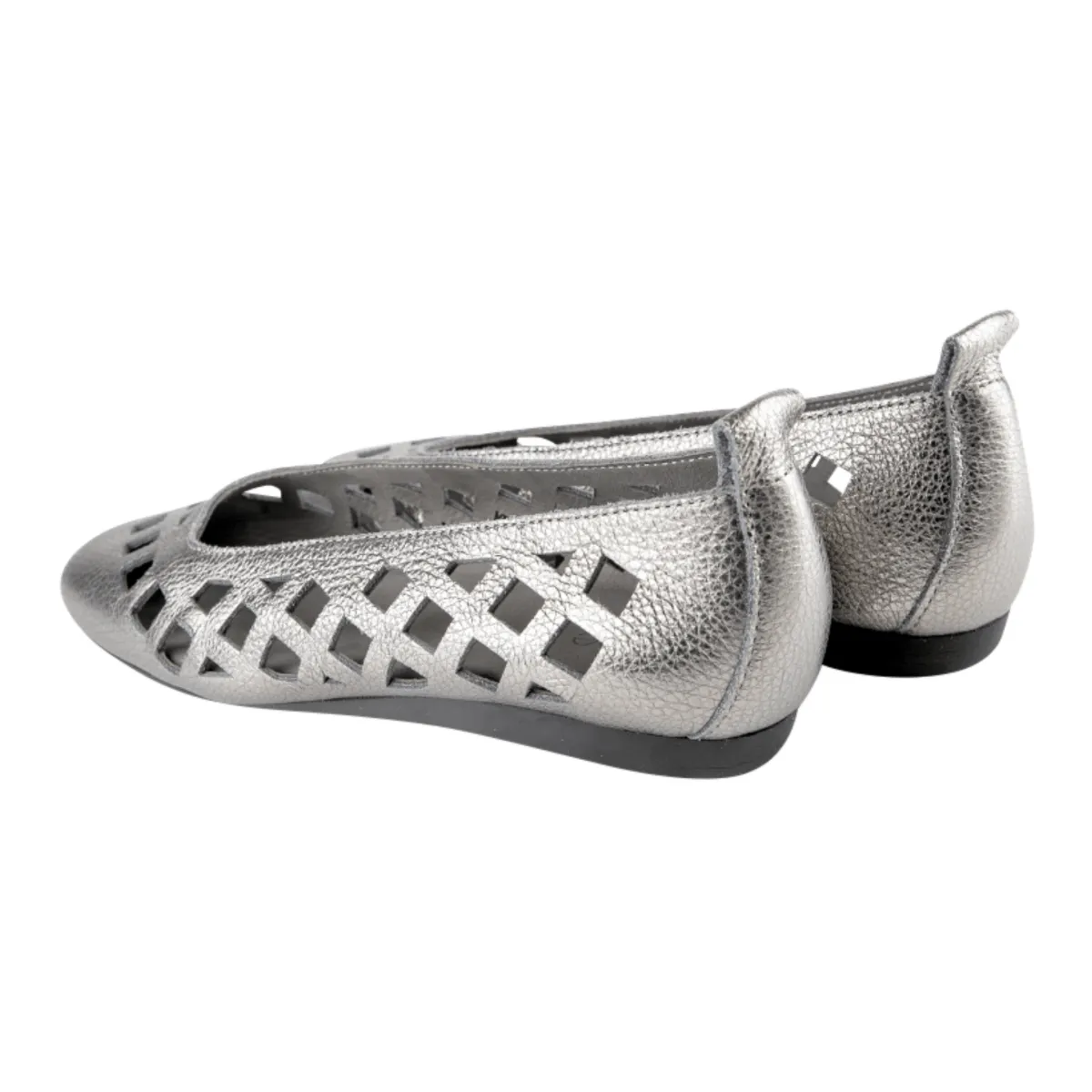 Arche Women's Lamdia Metallic Silver Leather Low Maintenance