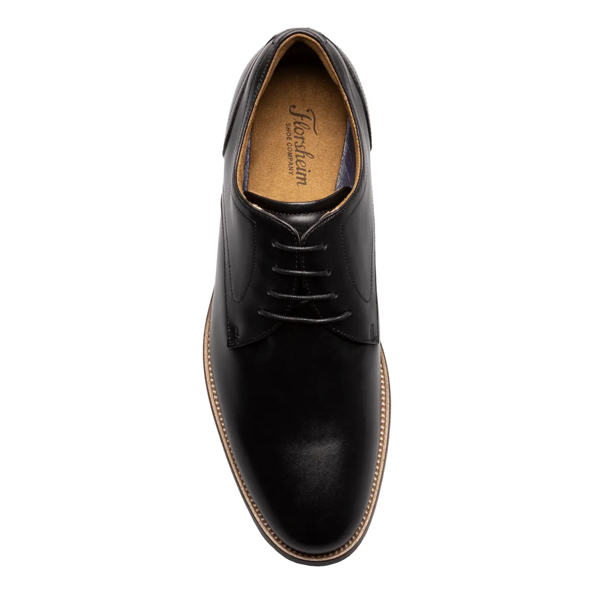 Florsheim Men's Rucci Plain Toe Oxford Black Leather Water Block