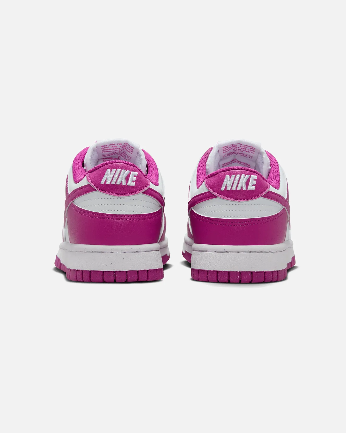 Nike Women's Dunk Low White/Hot Fuchsia Foot Protection rustic