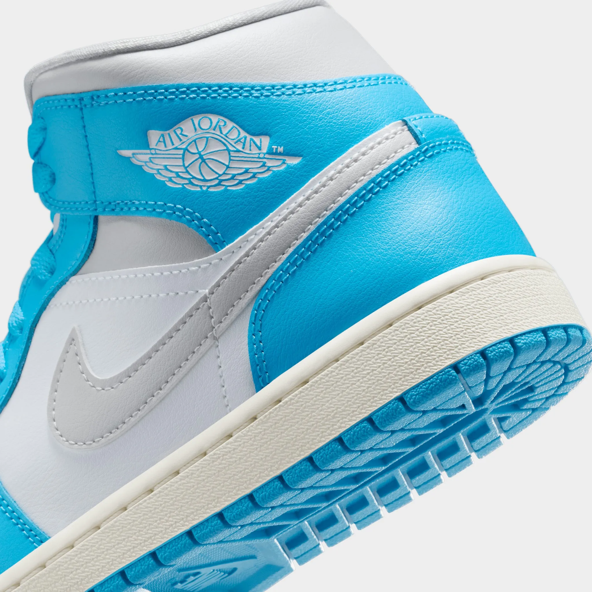 Jordan Women's 1 Mid Dark Powder Blue / Neutral Grey - White City Travel