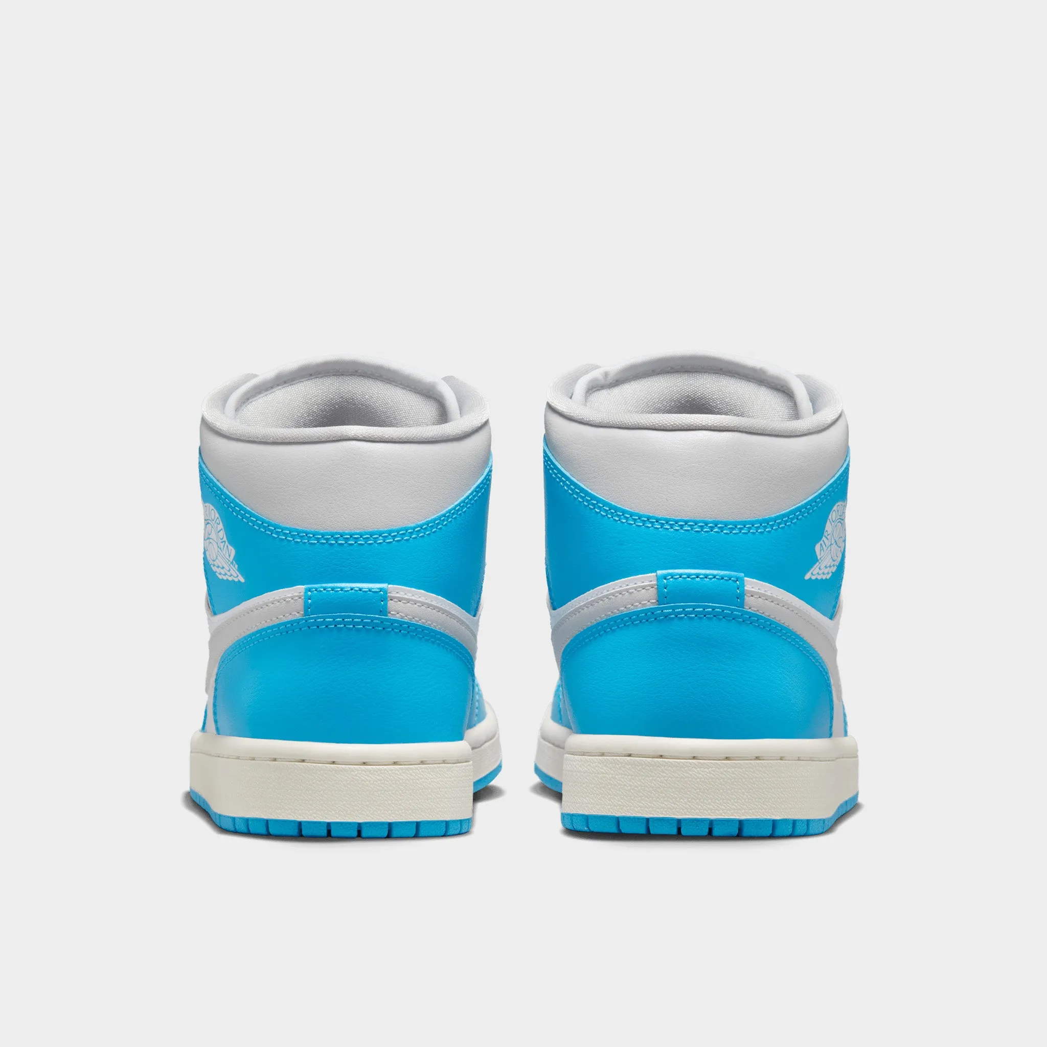 Snow Warm Jordan Women's 1 Mid Dark Powder Blue / Neutral Grey - White