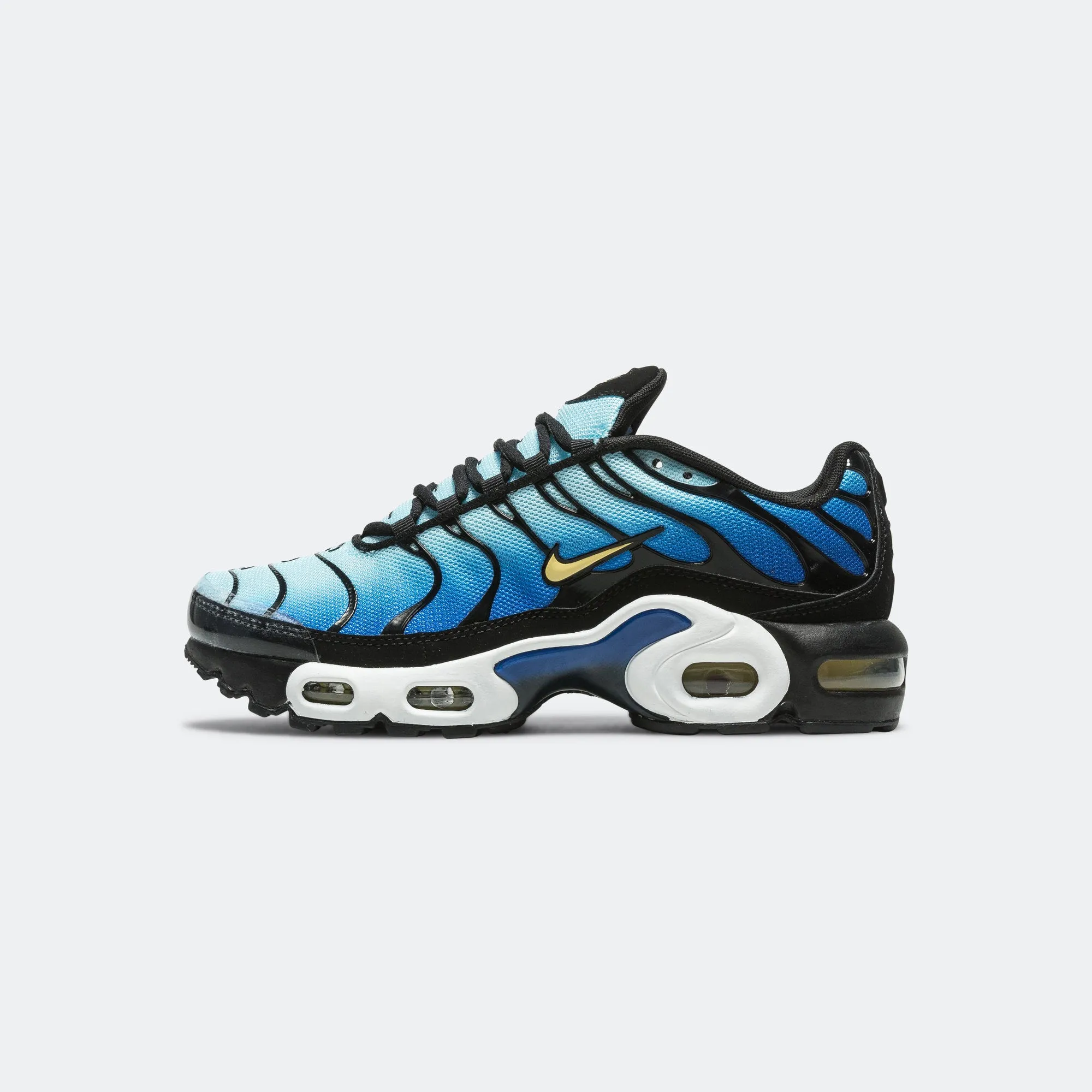 Recycled Polyester Blend Air Max Plus (GS) - Black/Chamois-Sky Blue-Hyper Blue