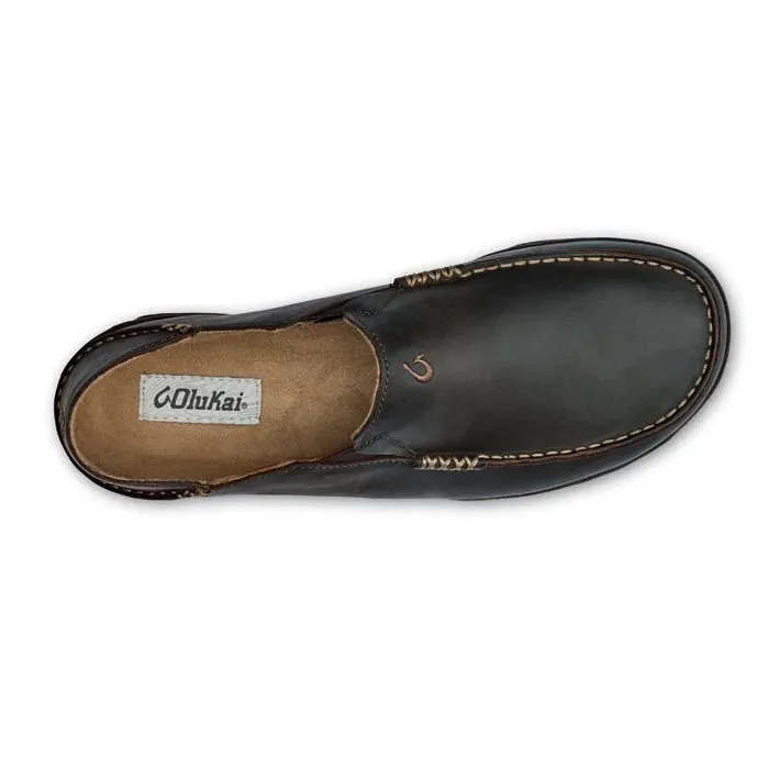 Narrow Fit Classic Leather Mens Olukai Moloa in Wood/Java