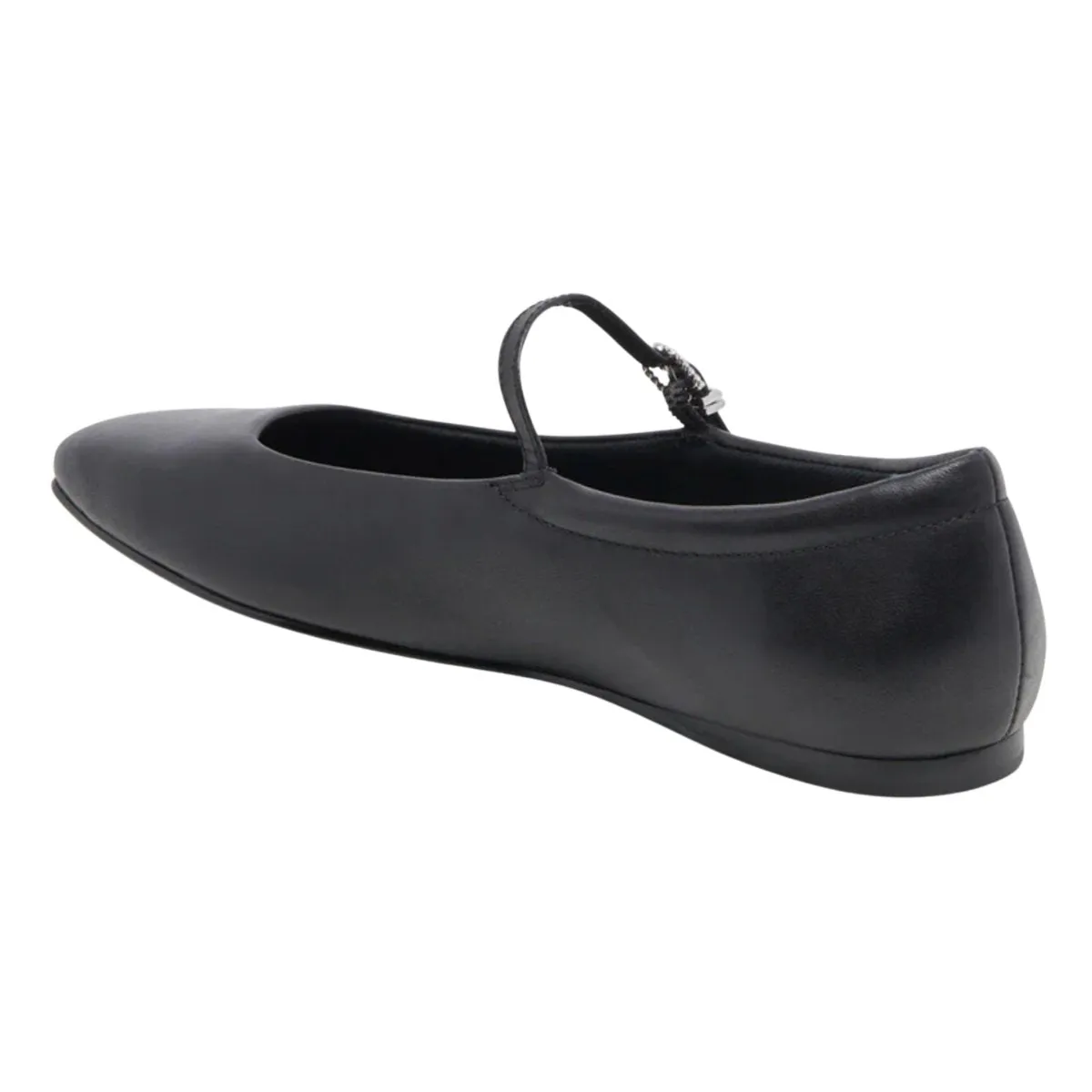 Dolce Vita Women's Reyes Ballet Flats Black Leather Sharp Profile Lace Up
