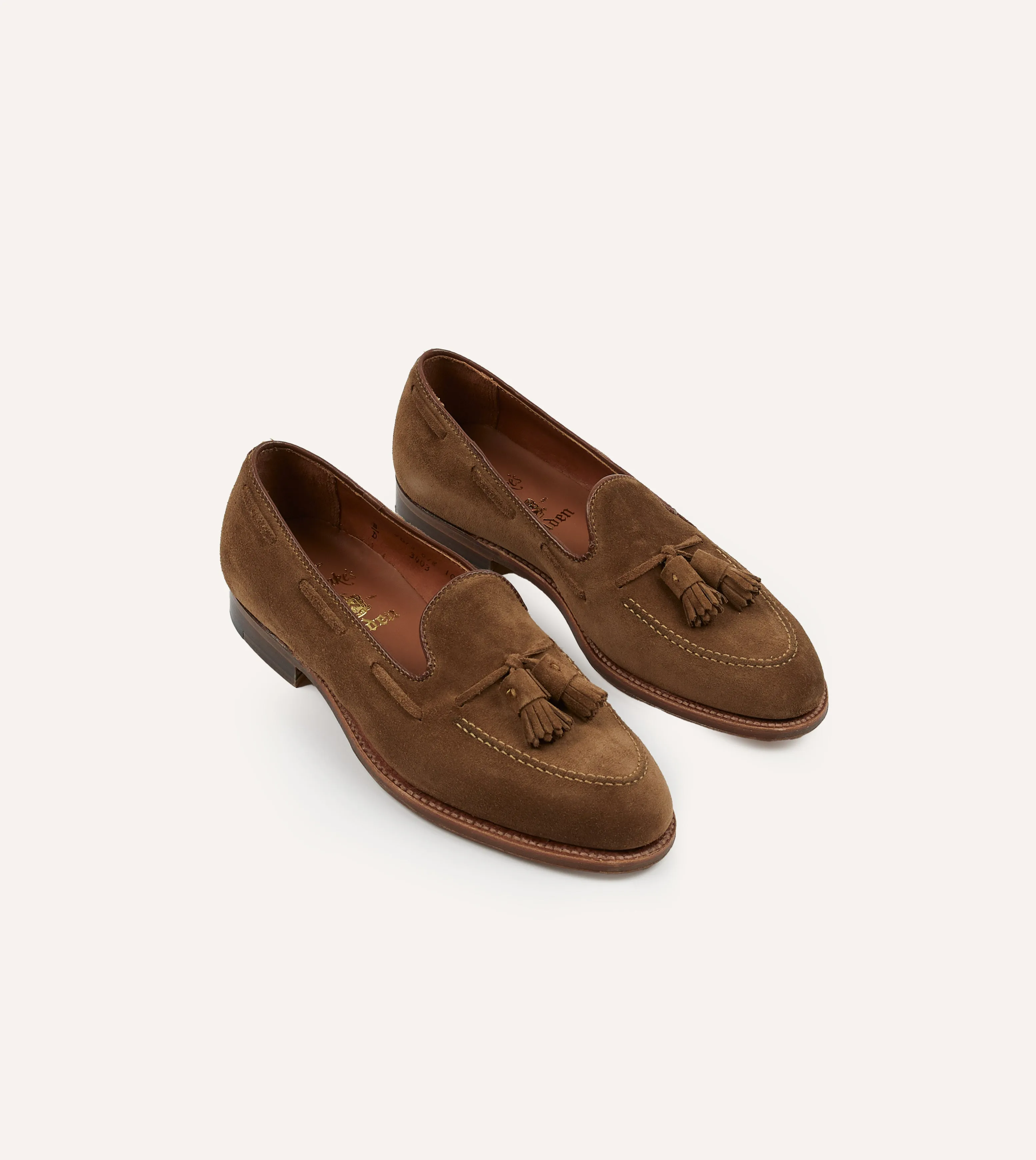 Alden Snuff Suede Tassel Loafer Stretchable Material