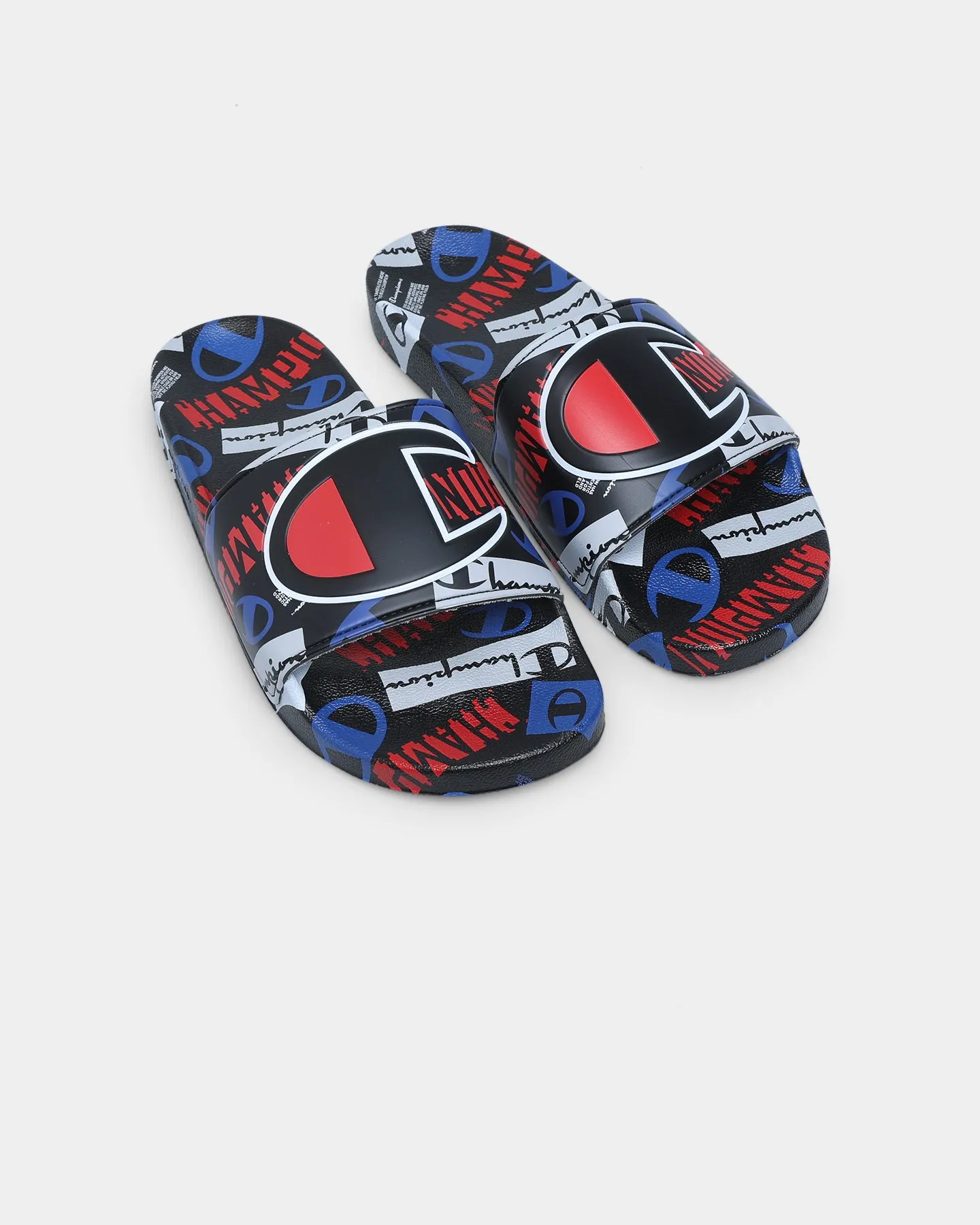 Champion IPO C Logo Slides Black/Multi Casual Move Breath Fresh