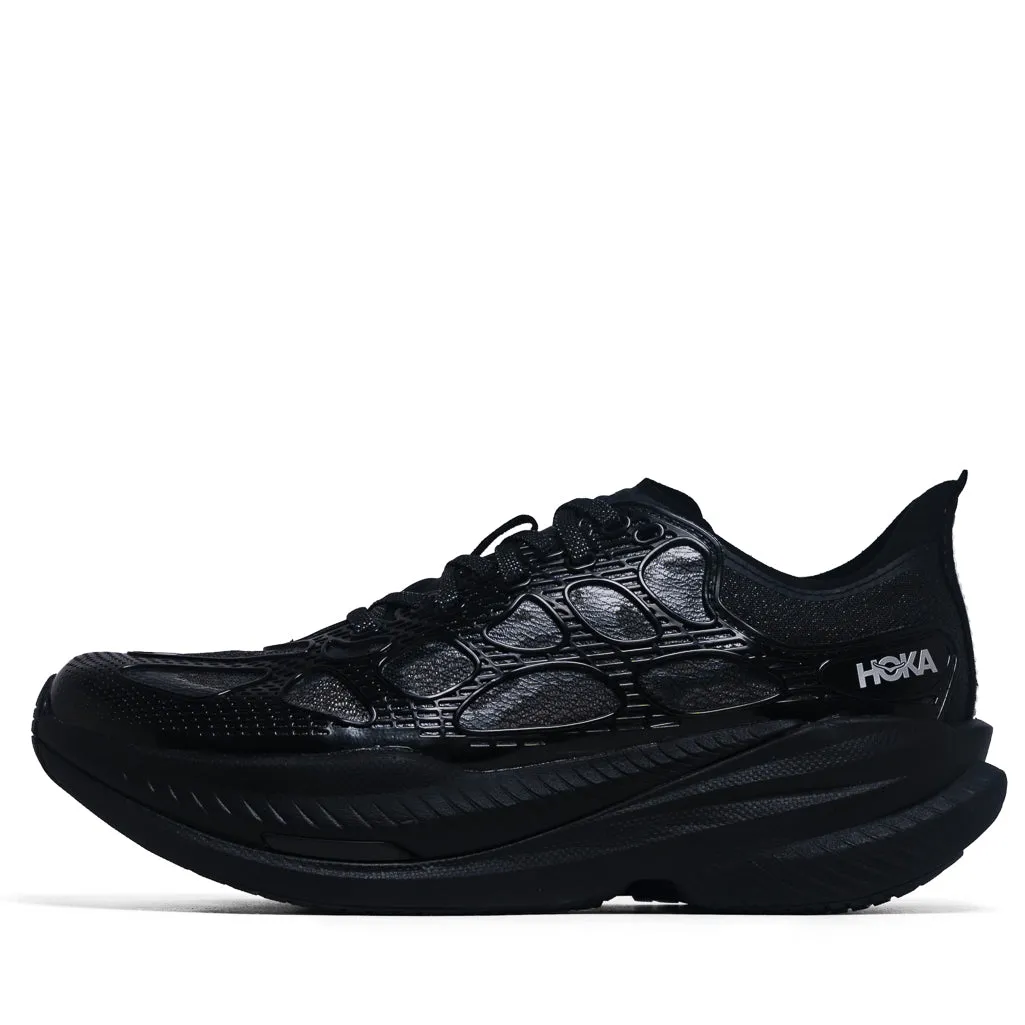 Hoka Mach X Caged - Black/Midnight Blue Eco Friendly Recycled Materials Outfit Match