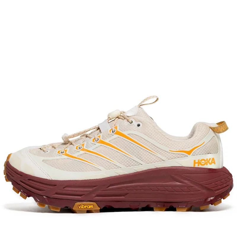 Hoka Mafate Three2 - Vanilla/Varsity Burgundy Slip   On Design
