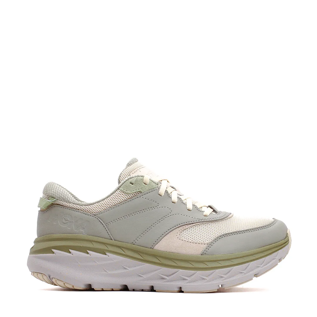 Hoka One One Men Bondi L Barley Oat Milk 1110538-BYT running in a park trail