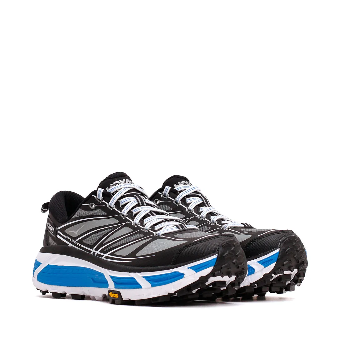 Hoka One One Unisex Mafate Speed 2 Black White 1126851-BWHT trail durability logo - zipped shoes