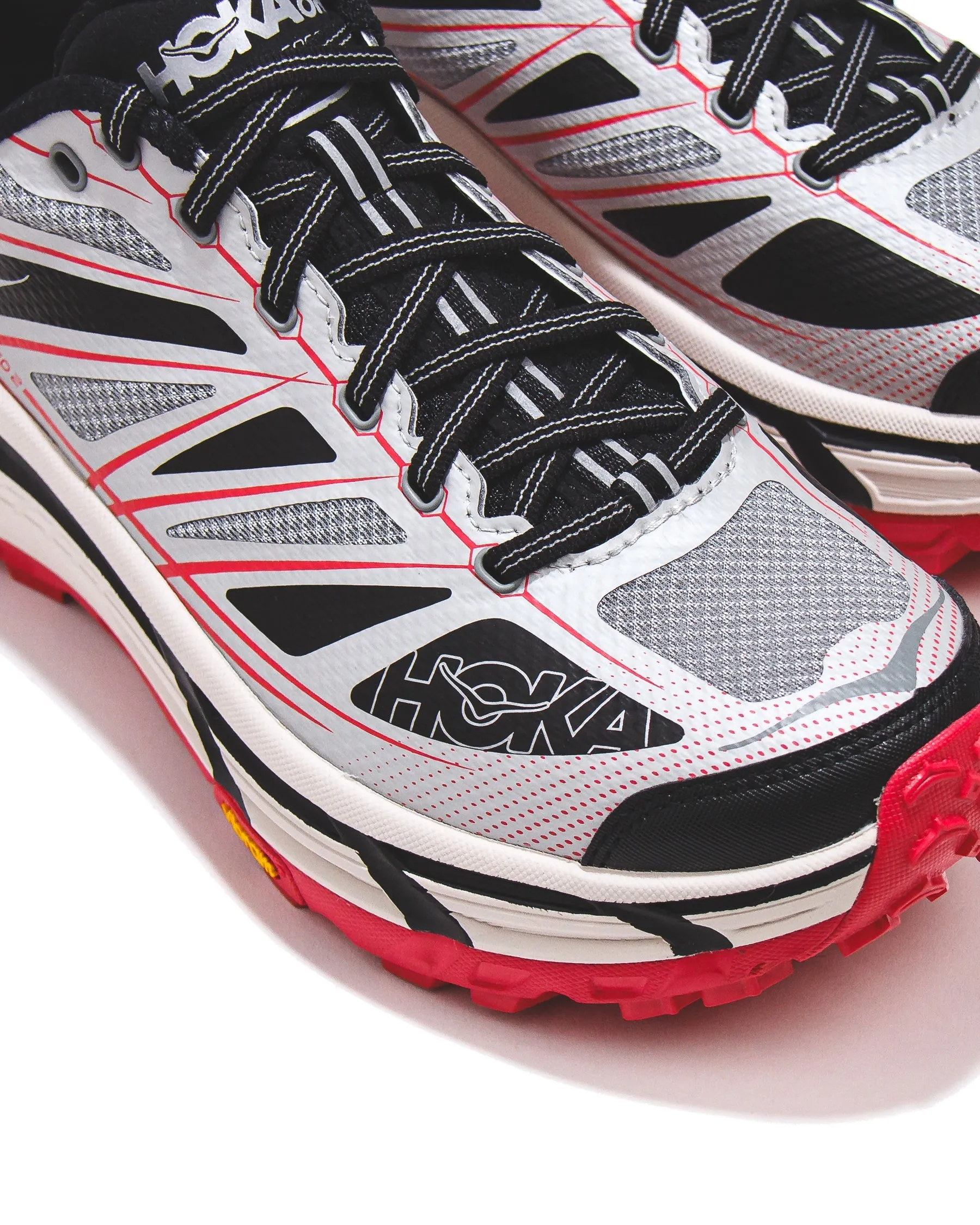 lugged outsole shoes mid - top running shoes Hoka One One Unisex Mafate Speed 2 Galactic Grey Ruby Red 1126851-GTCG