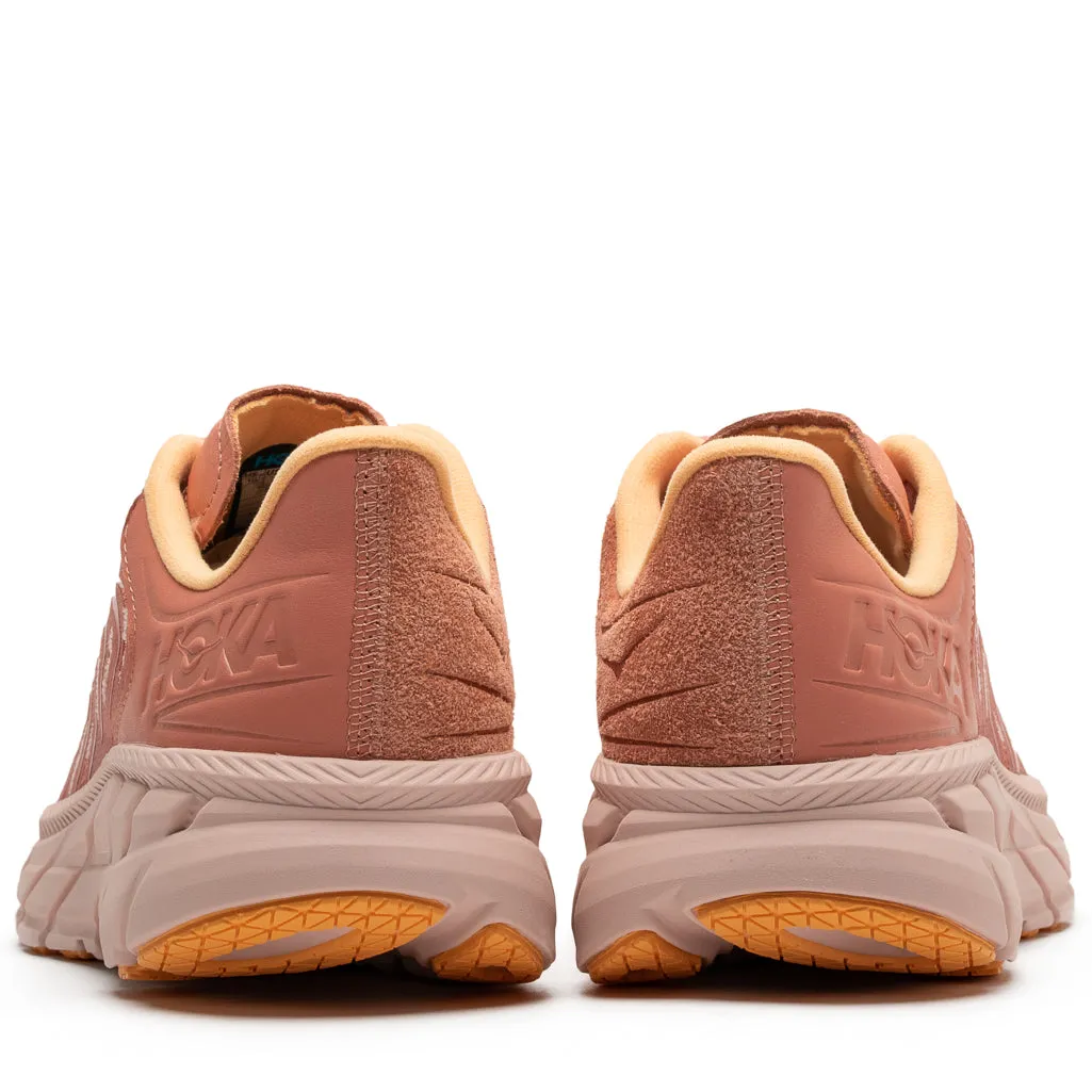 Mesh Panel Neutral Stride Design Hoka U Clifton LS - Earthenware/Peach Whip