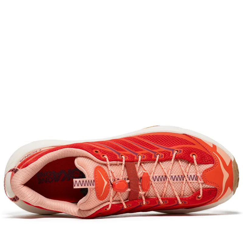 Flat Knit Texture Hoka U Mafate Three2 - Tomato/Vermillion