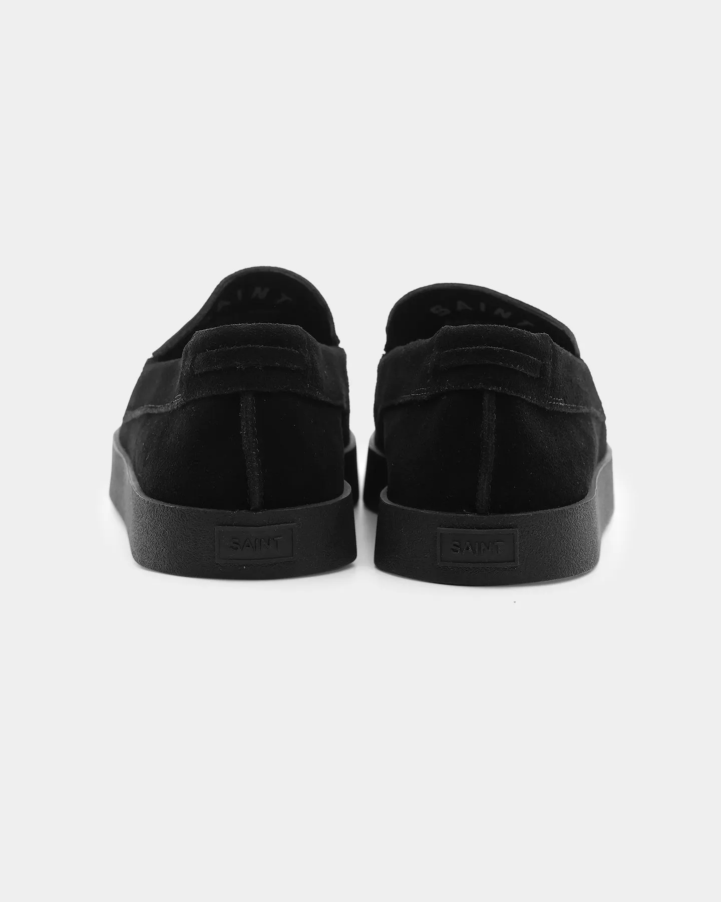 Mind Ease Work Base Saint Morta Hemisphere Suede Slip On Loafer Black/Black