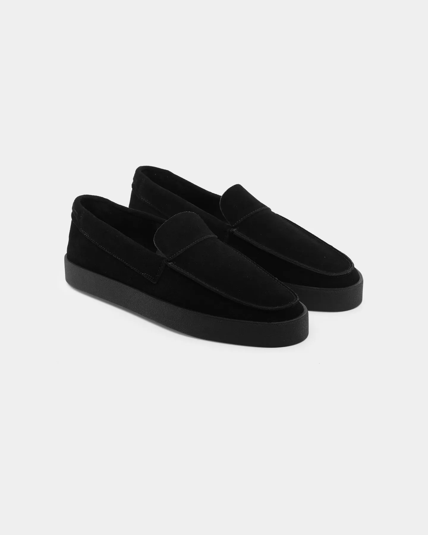 Power Flow Saint Morta Hemisphere Suede Slip On Loafer Black/Black