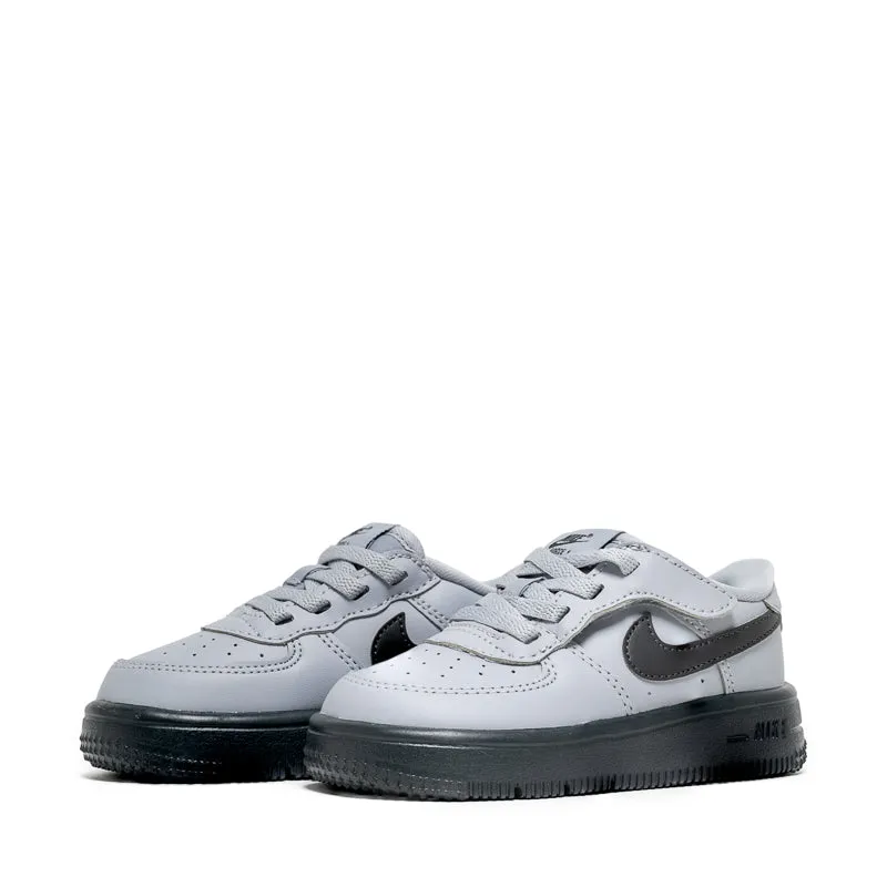 Nike Force 1 Low EasyOn (TD) - Wolf Grey/Dark Smoke Grey Step Boost Velcro Strap