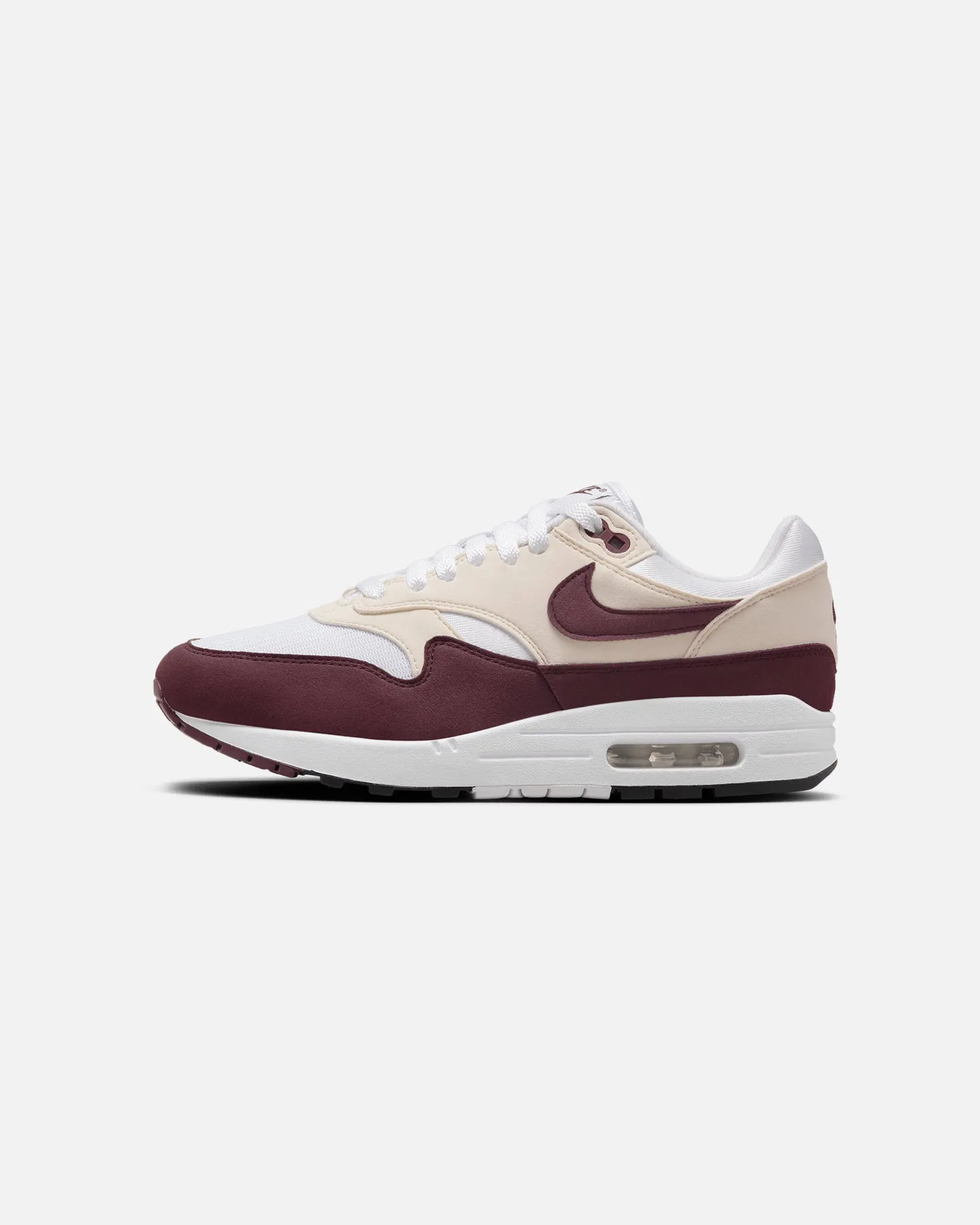 Nike Women's Air Max 1 White/Night Maroon-Phantom Black Breathable piece