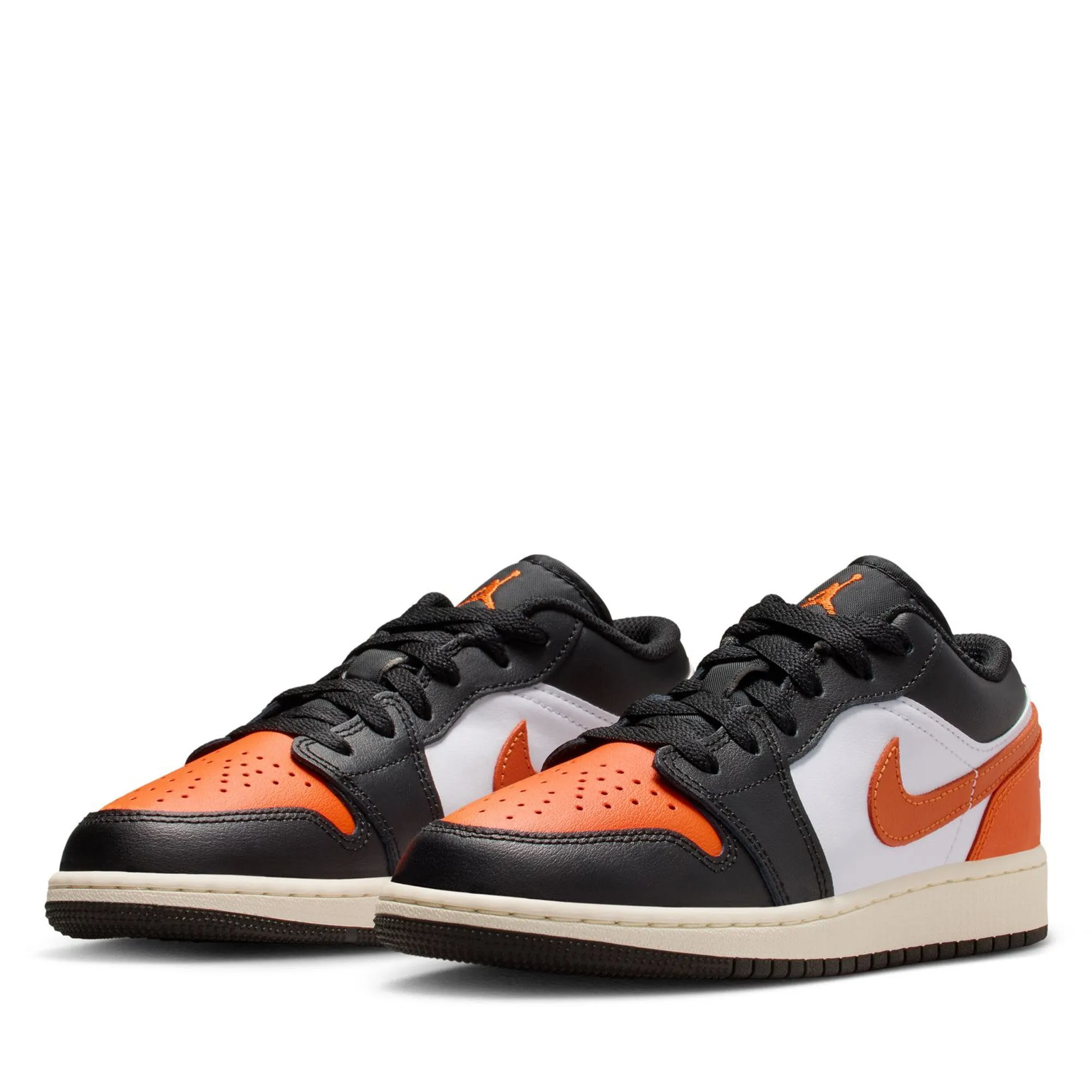 Air Jordan 1 Low (GS) - Black/Starfish Vegan Leather