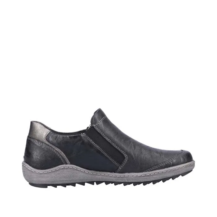 Womens Remonte Liv 28 in Schwarz/Schwarz/Altsilber Outdoor Comfort Chic Walk
